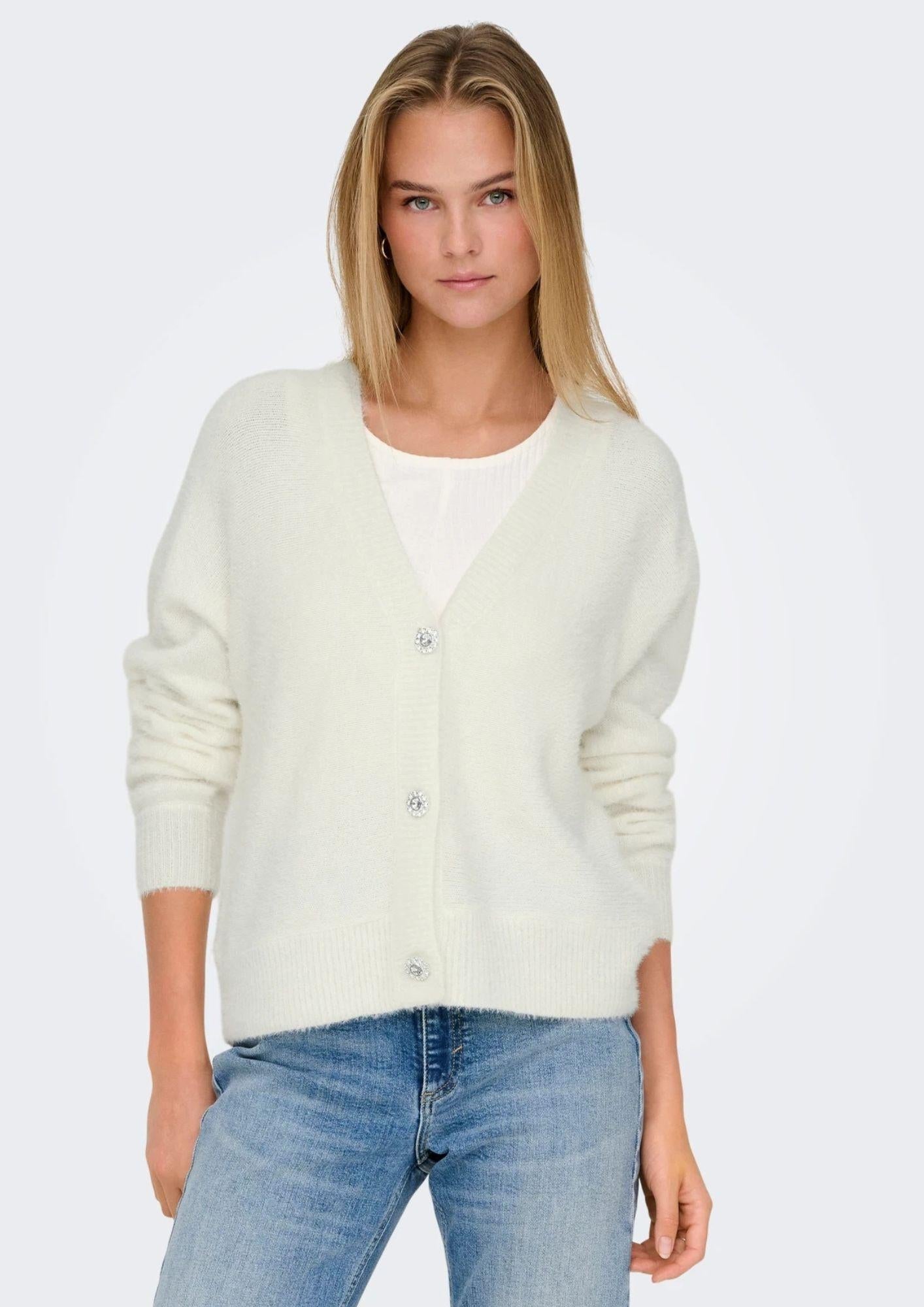 ONLY Cardigan Donna Onlella Bianco Cardigan