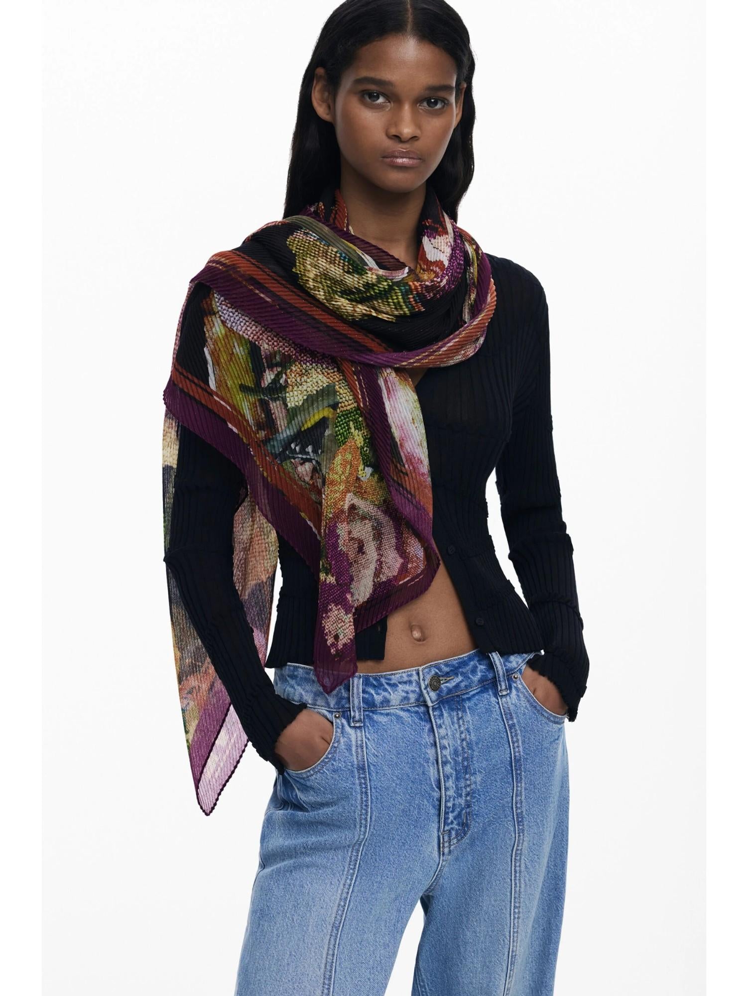 DESIGUAL Desigual Foulard disegnato da Mr. Christian Lacroix Donna Rosso Foulard