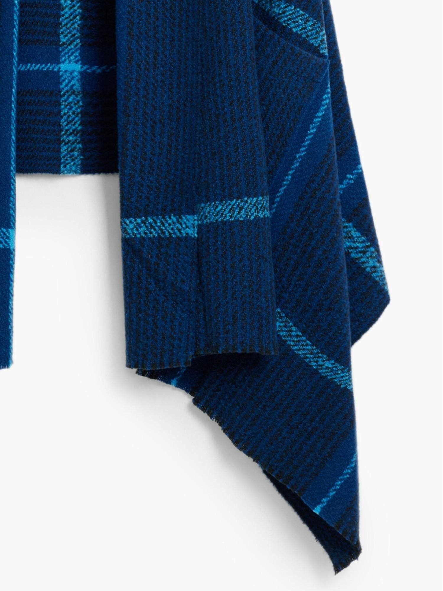 DESIGUAL Desigual Sciarpa mantella a quadri Donna Blu Sciarpa