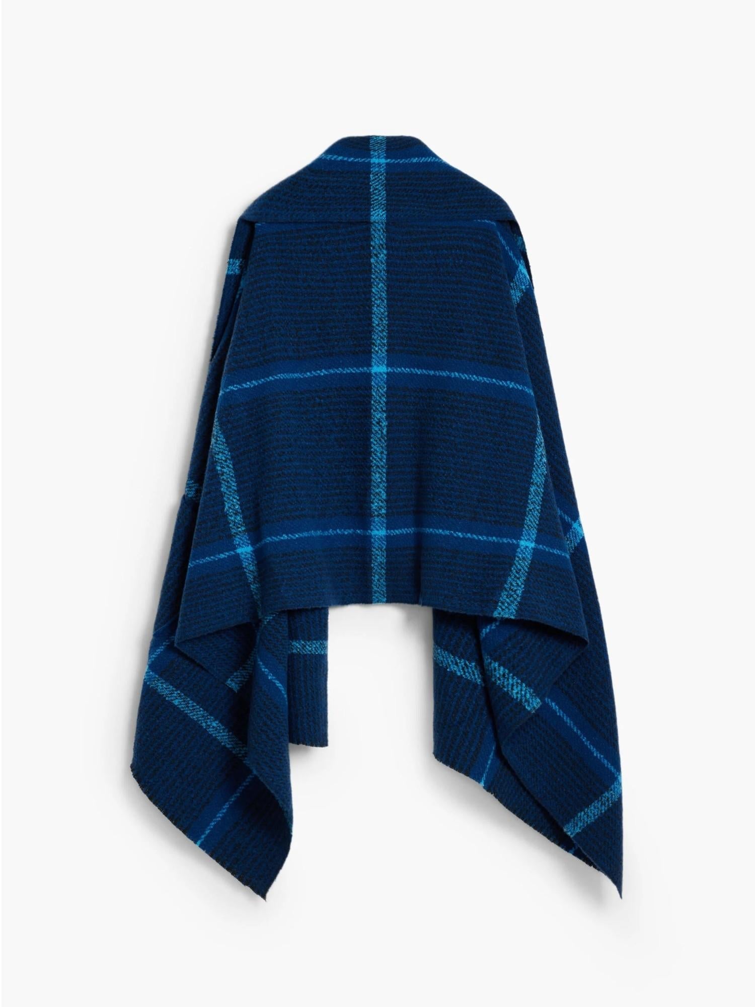 DESIGUAL Desigual Sciarpa mantella a quadri Donna Blu Sciarpa