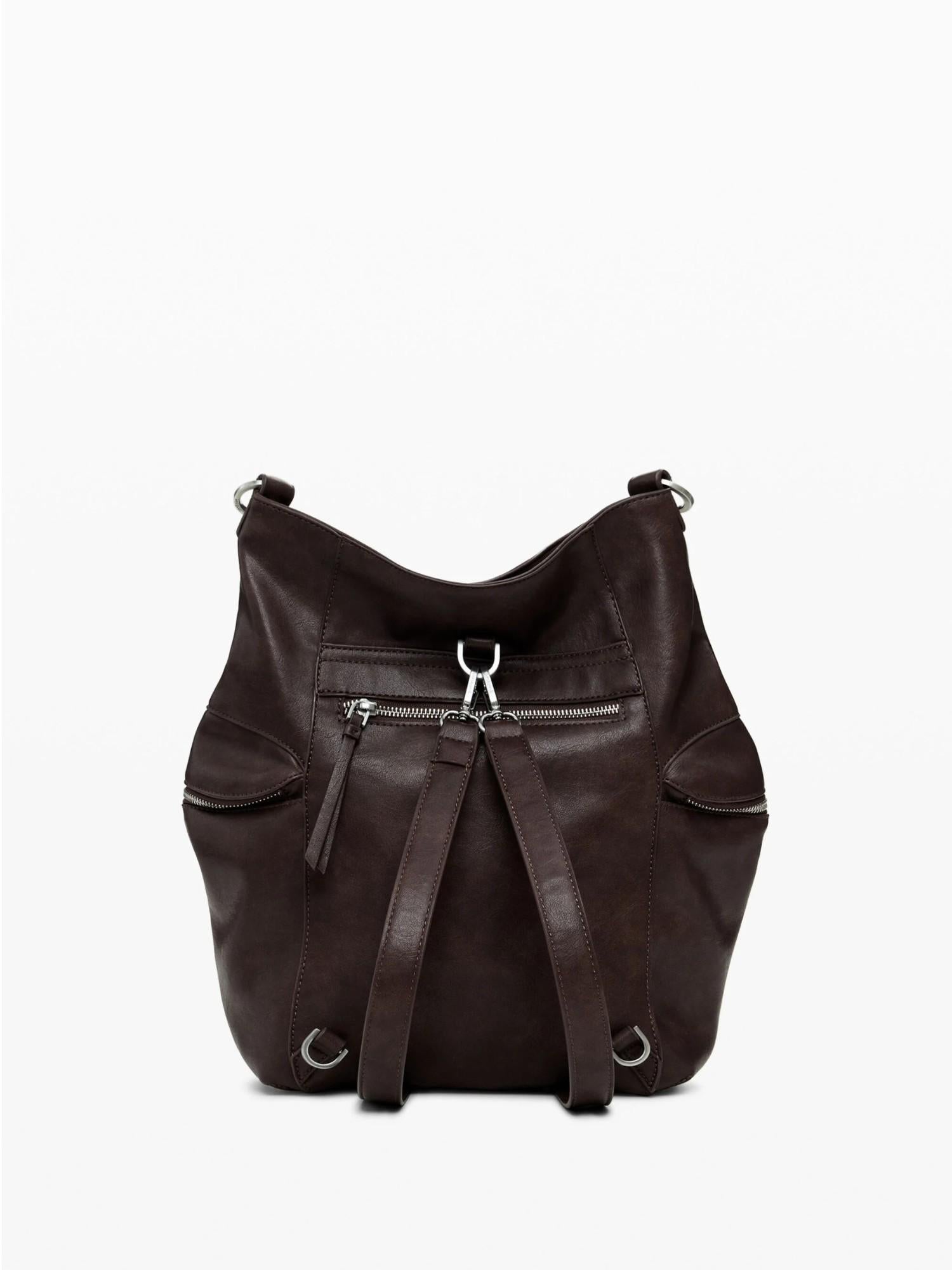 DESIGUAL Desigual Zaino effetto camoscio con logo grande Donna Marrone Zaino