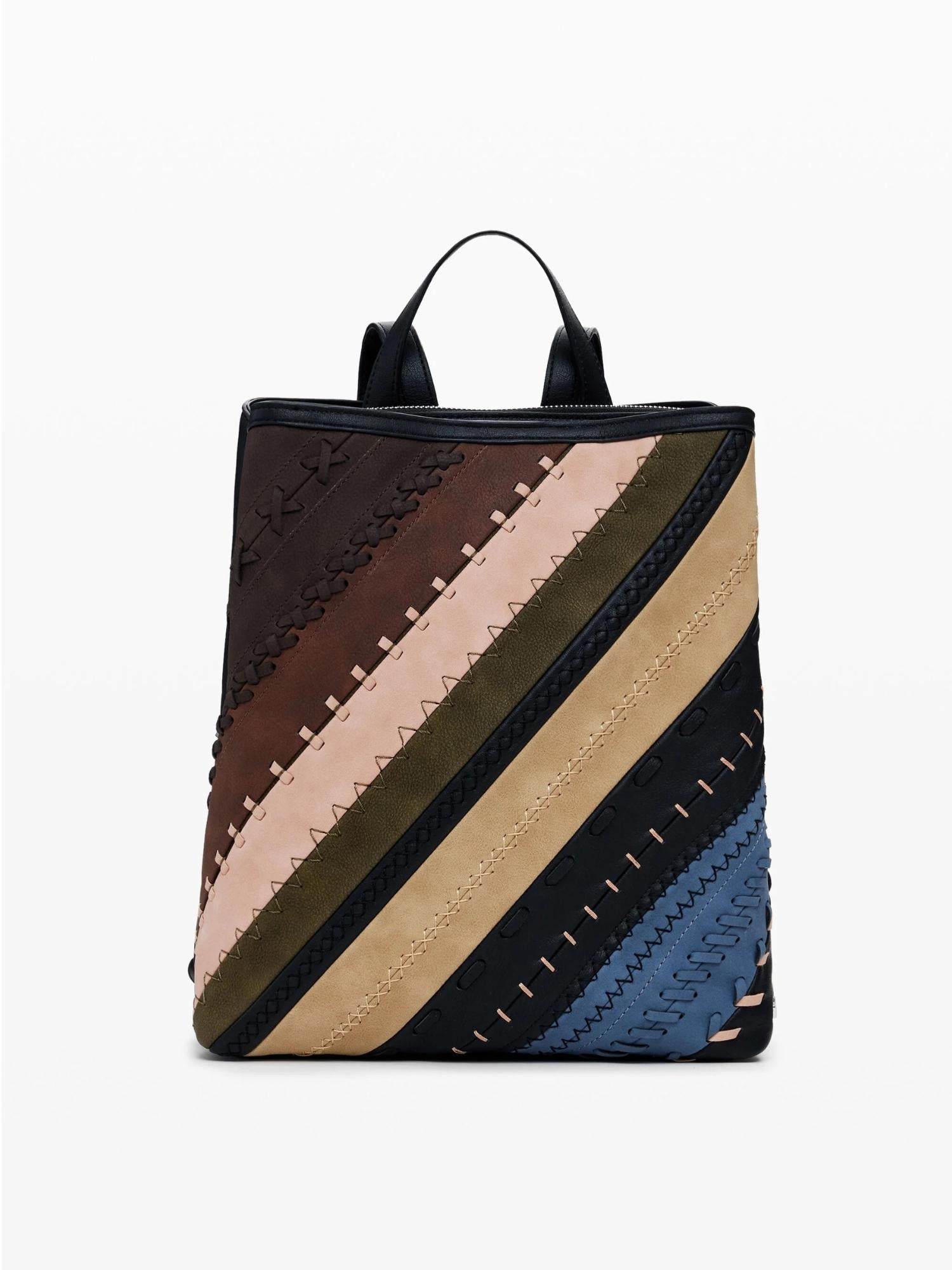 DESIGUAL Desigual Zaino effetto pelle cuciture media Donna Marrone Zaino