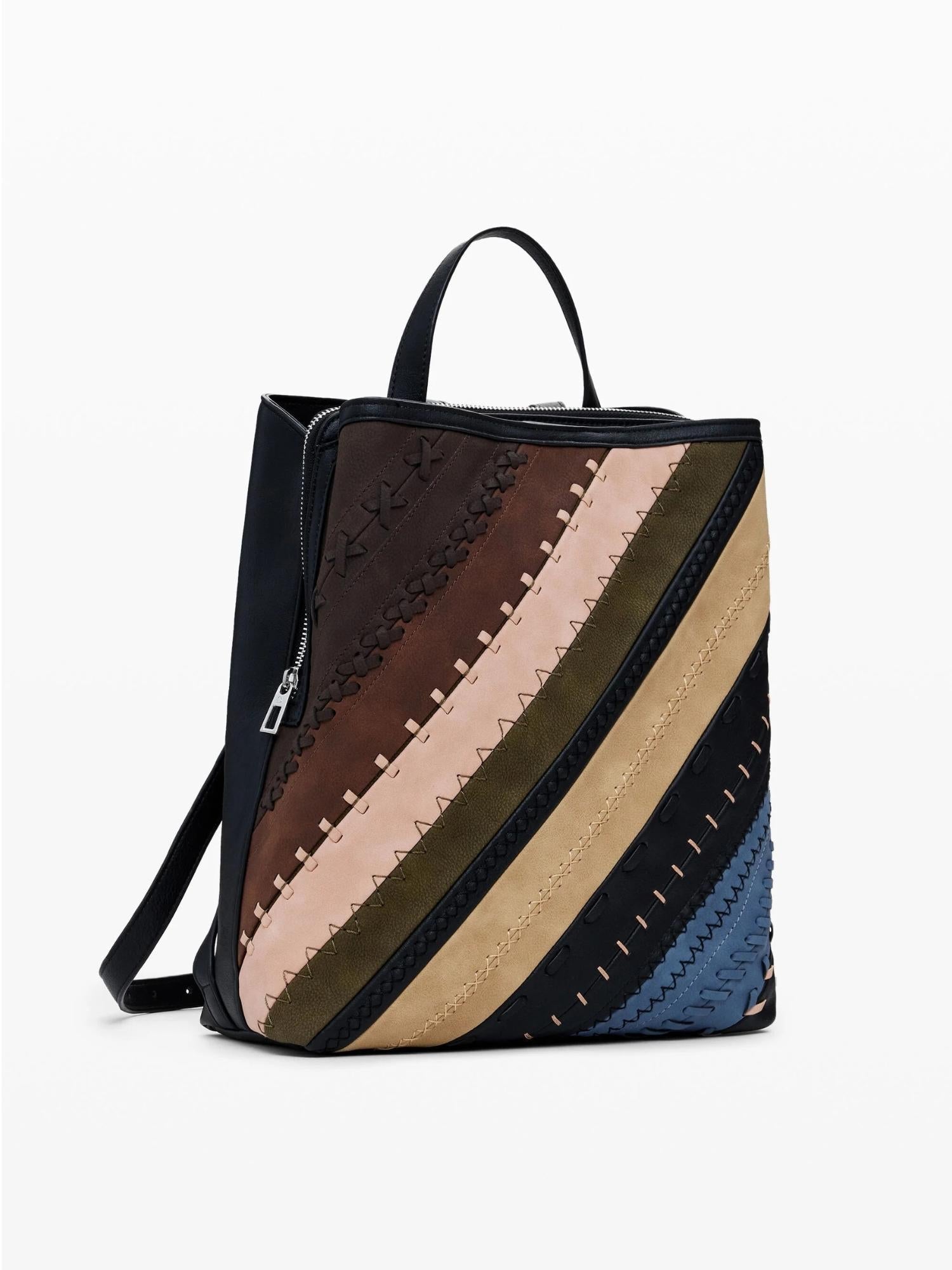 DESIGUAL Desigual Zaino effetto pelle cuciture media Donna Marrone Zaino