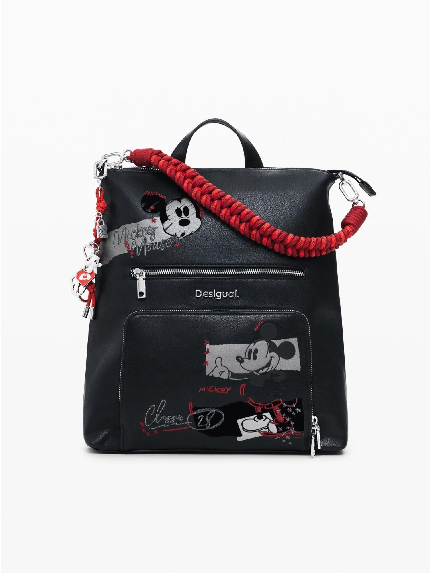 DESIGUAL Desigual Zaino effetto pelle Mickey medio Donna Nero Zaino
