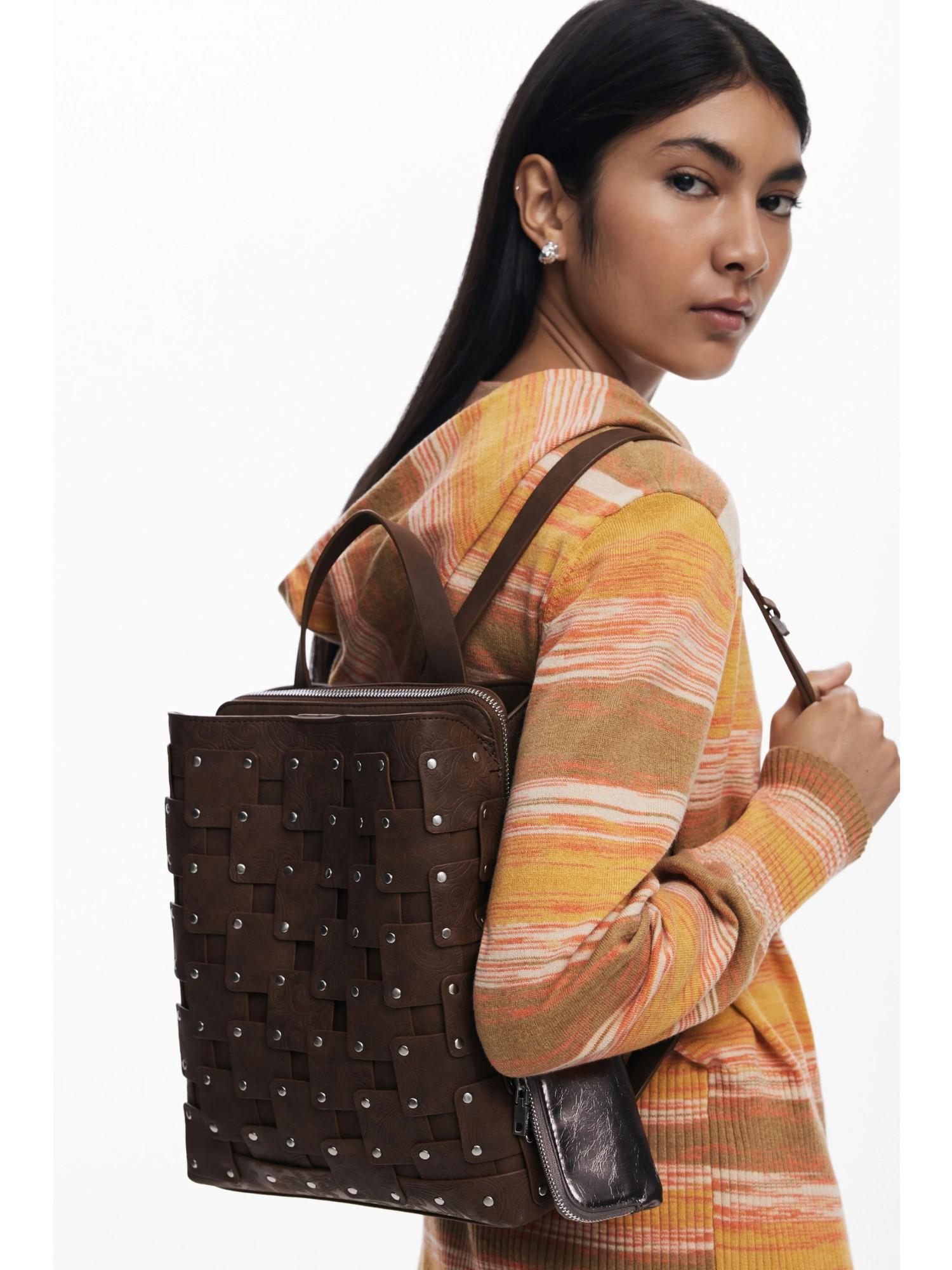 DESIGUAL Desigual Zaino medio effetto pelle con patch Donna Marrone Zaino