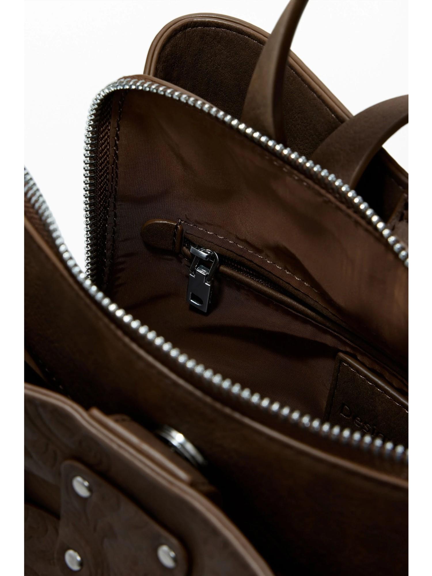 DESIGUAL Desigual Zaino medio effetto pelle con patch Donna Marrone Zaino