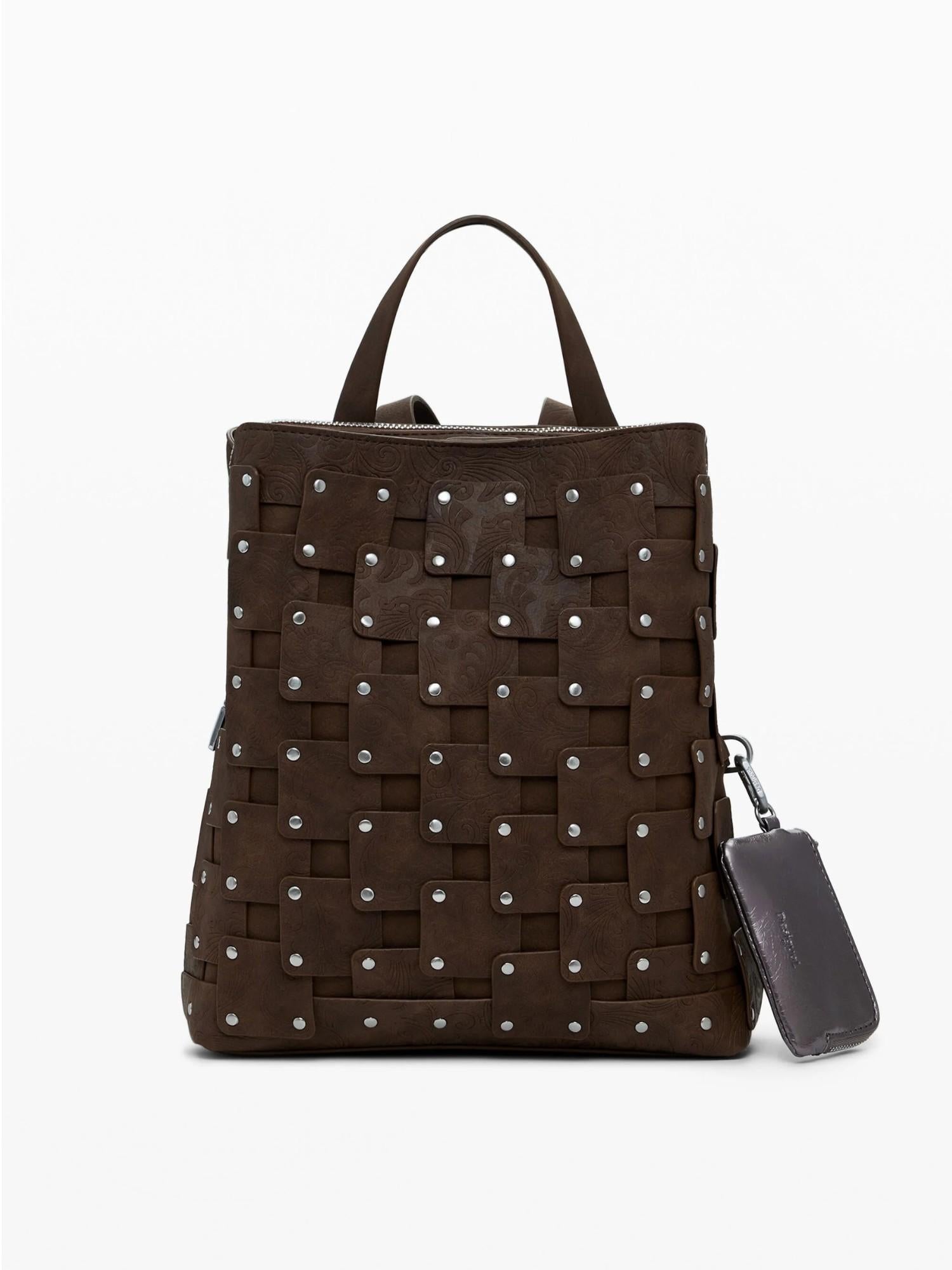 DESIGUAL Desigual Zaino medio effetto pelle con patch Donna Marrone Zaino