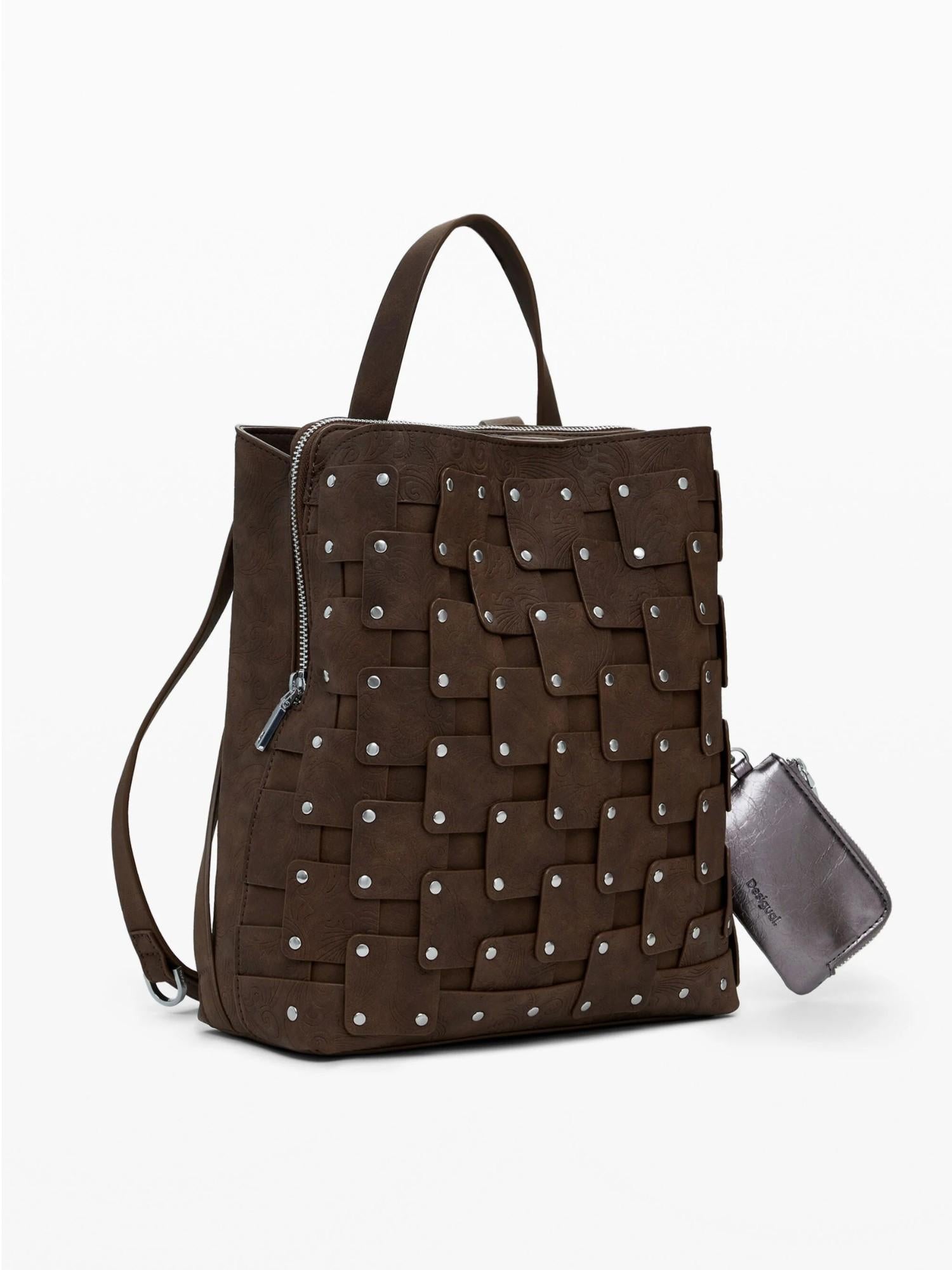 DESIGUAL Desigual Zaino medio effetto pelle con patch Donna Marrone Zaino