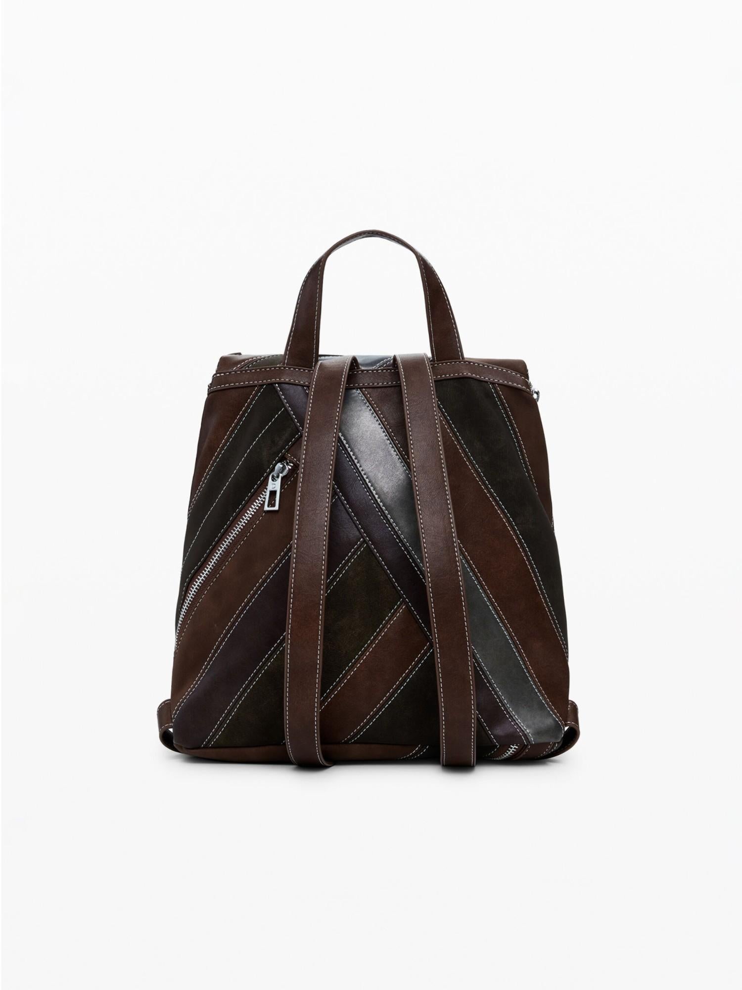 DESIGUAL Desigual Zaino piccolo con cinghie e cerniere Donna Marrone Zaino