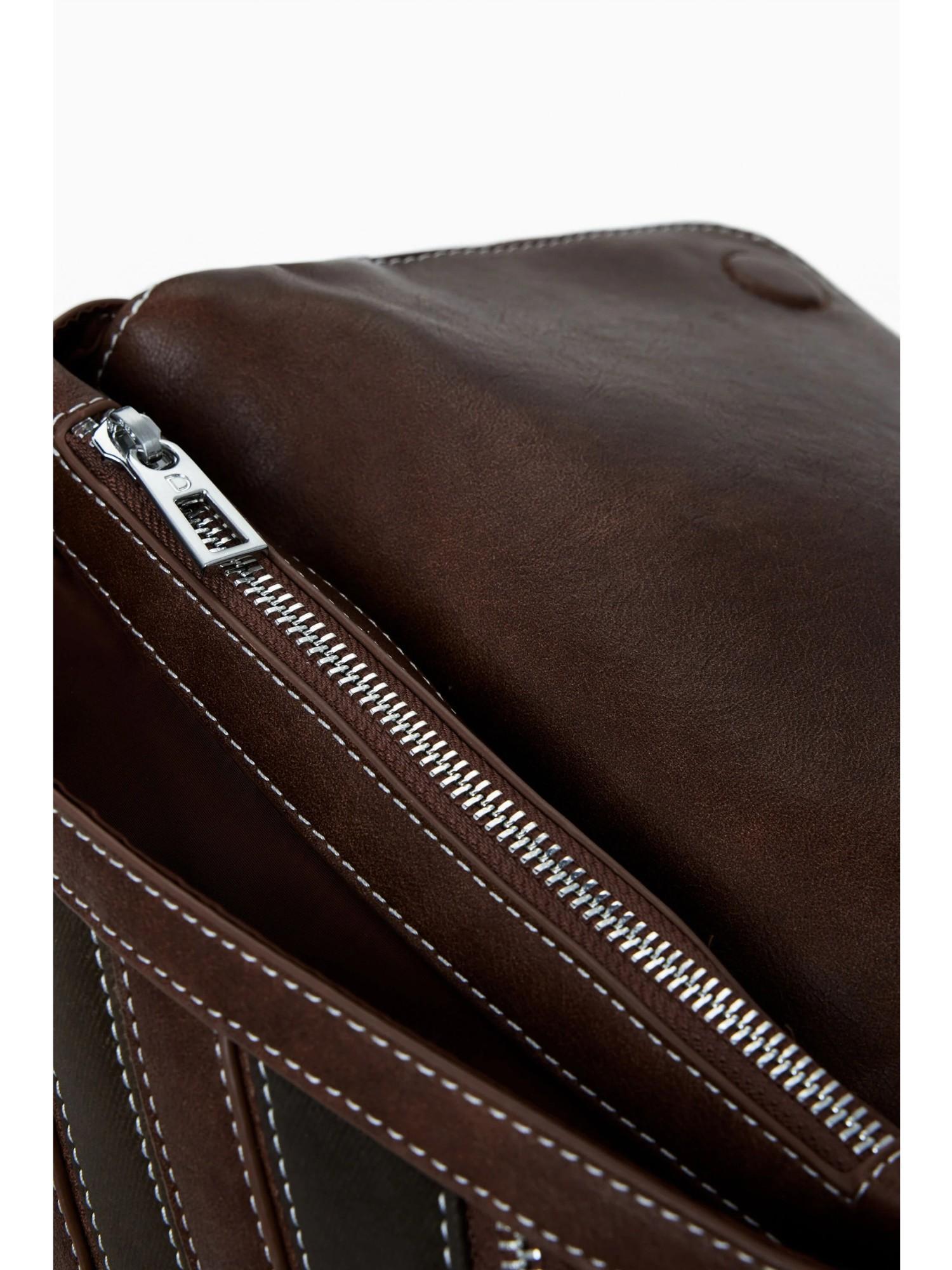 DESIGUAL Desigual Zaino piccolo con cinghie e cerniere Donna Marrone Zaino