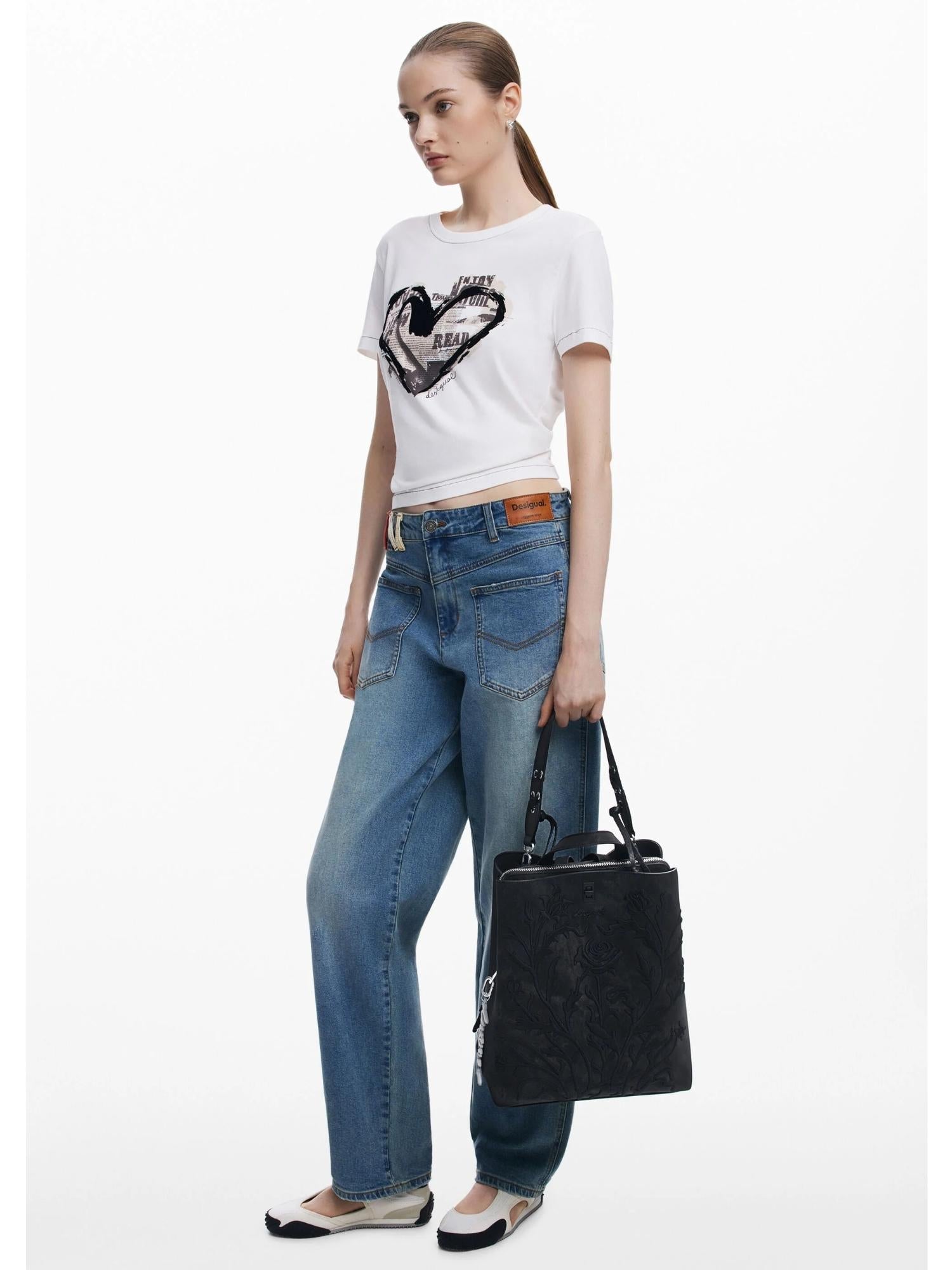 DESIGUAL Desigual Zaino piccolo con fiori effetto 3D Donna Nero Zaino