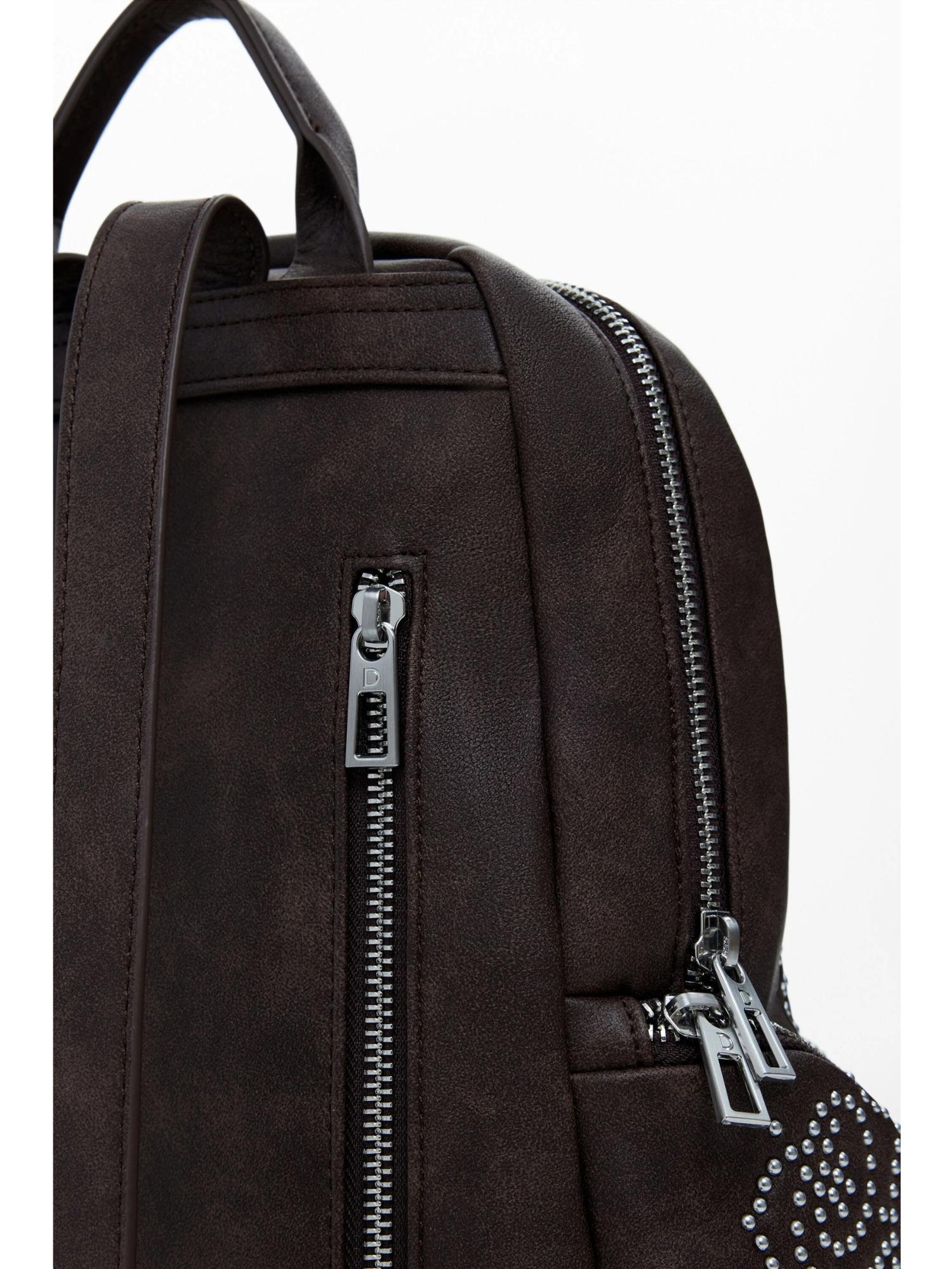 DESIGUAL Desigual Zaino piccolo con tasche e borchie Donna Marrone Zaino