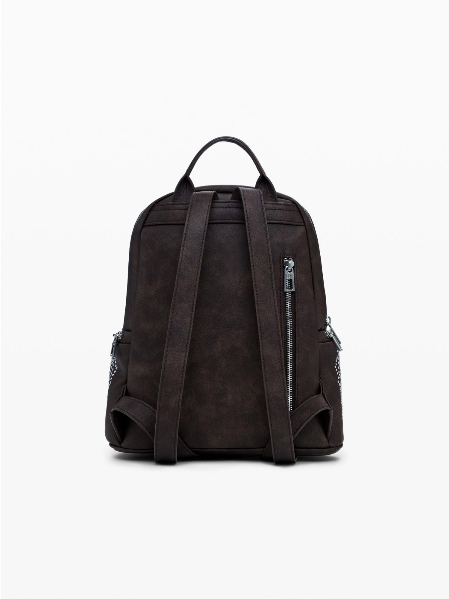 DESIGUAL Desigual Zaino piccolo con tasche e borchie Donna Marrone Zaino