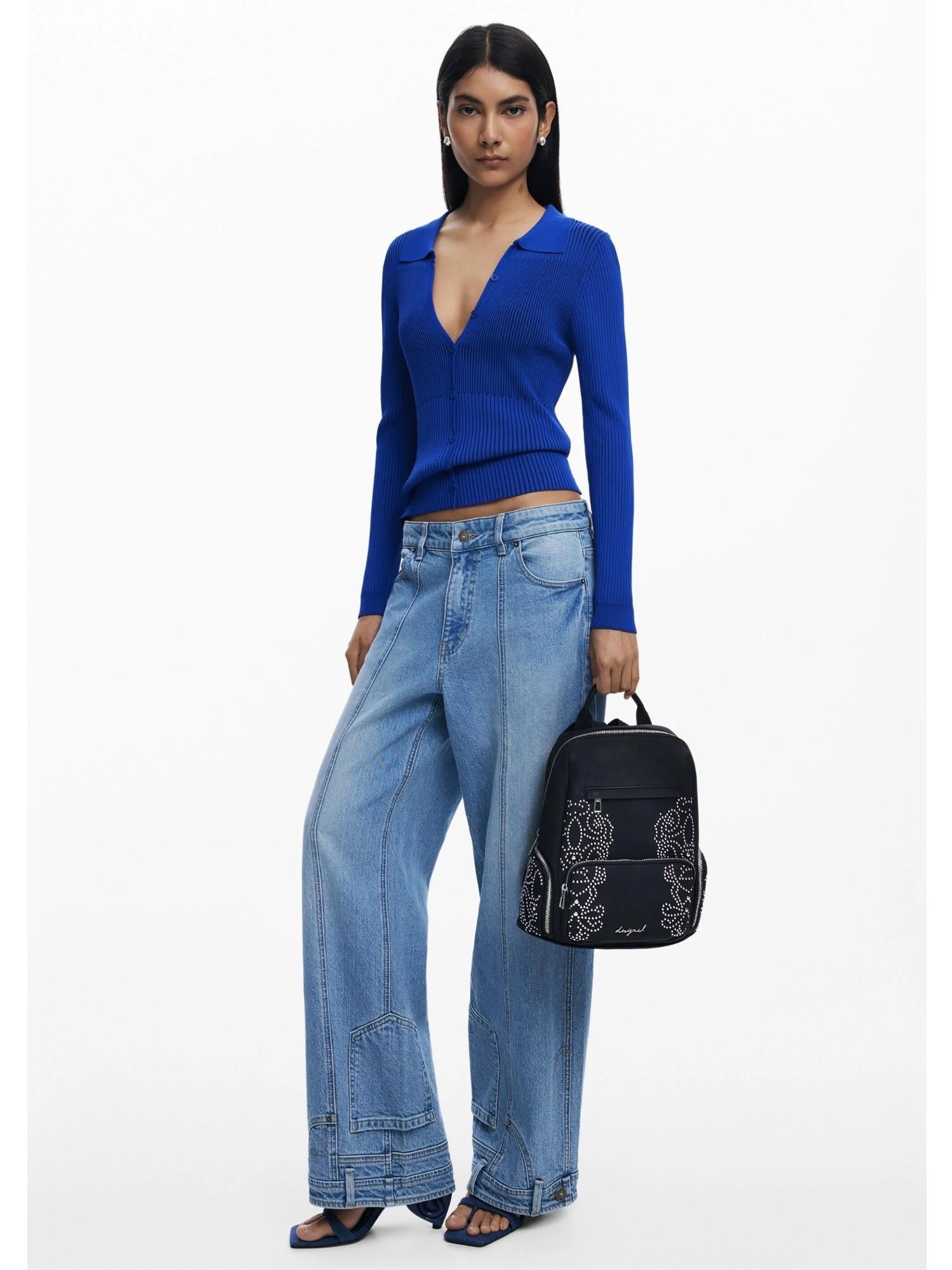 DESIGUAL Desigual Zaino piccolo con tasche e borchie Donna Nero Zaino