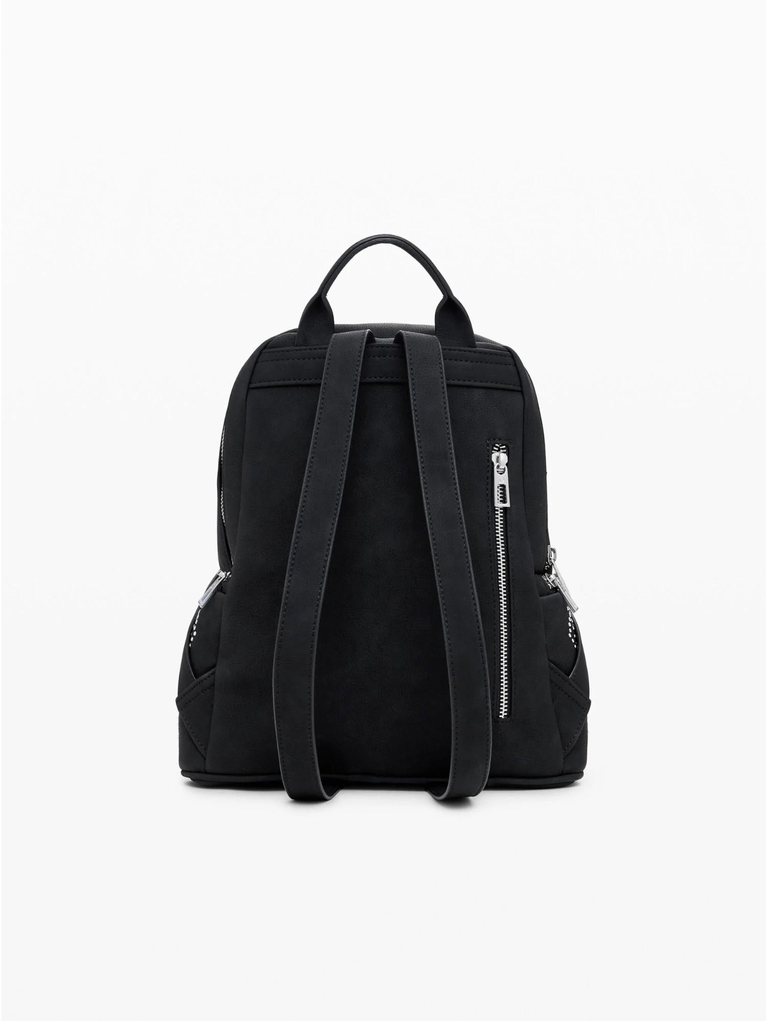 DESIGUAL Desigual Zaino piccolo con tasche e borchie Donna Nero Zaino