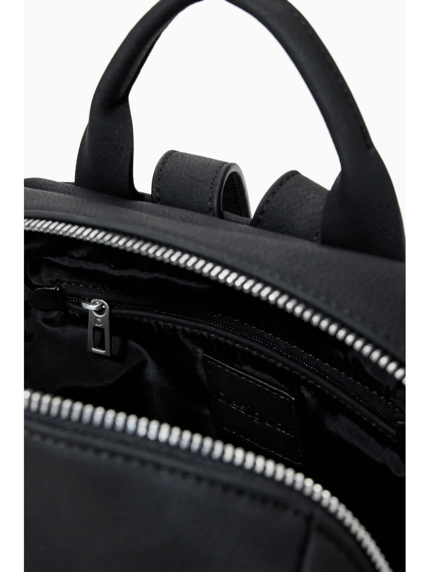 DESIGUAL Desigual Zaino piccolo con tasche e borchie Donna Nero Zaino