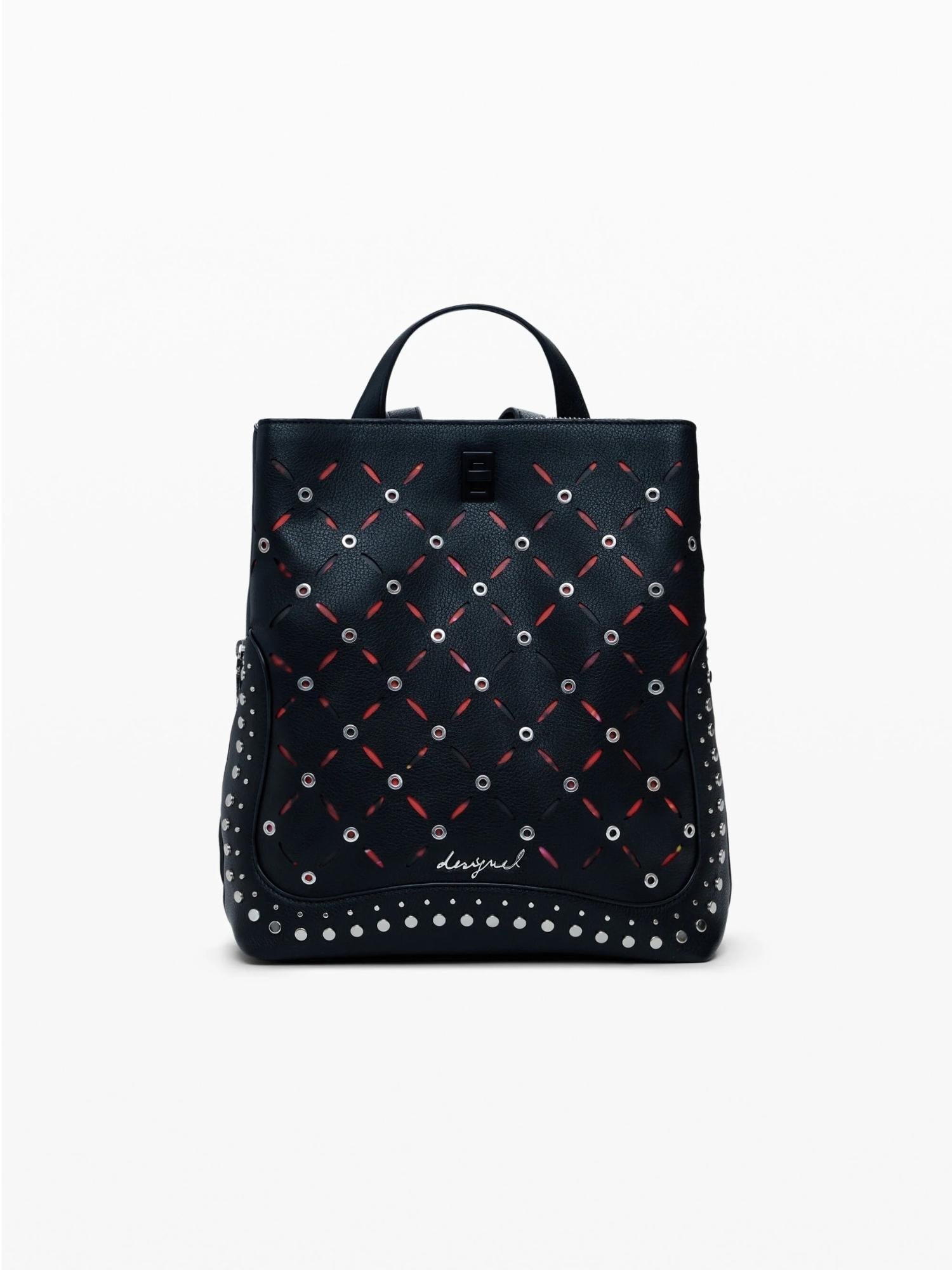DESIGUAL Desigual Zaino traforato con borchie piccolo Donna Nero Zaino
