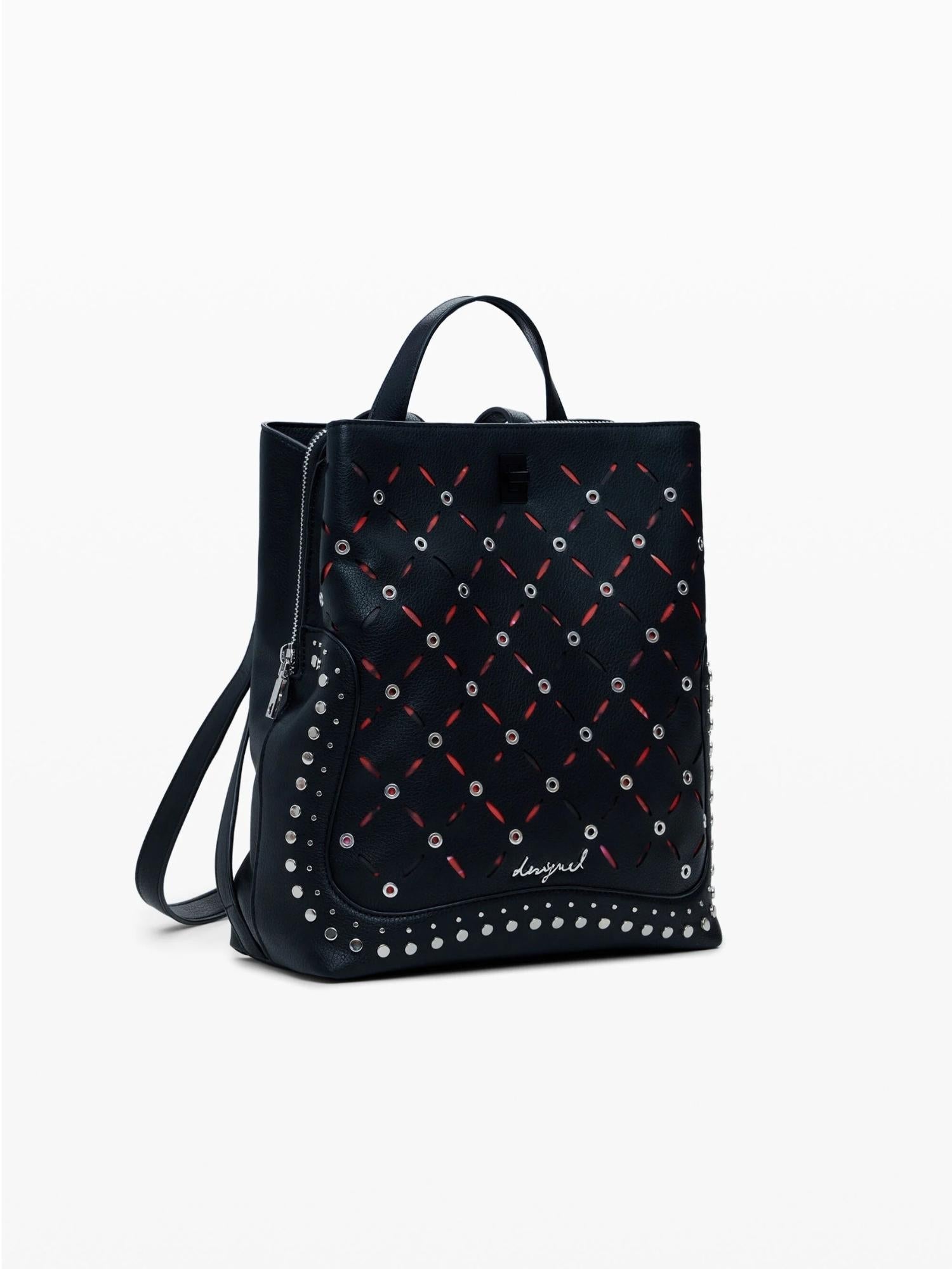 DESIGUAL Desigual Zaino traforato con borchie piccolo Donna Nero Zaino