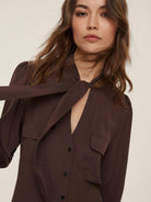 EMME MARELLA Emme Marella Camicia sfiancata in misto seta Alibi Donna Testa di moro Camicia