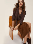 EMME MARELLA Emme Marella Camicia sfiancata in misto seta Alibi Donna Testa di moro Camicia