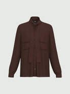 EMME MARELLA Emme Marella Camicia sfiancata in misto seta Alibi Donna Testa di moro Camicia