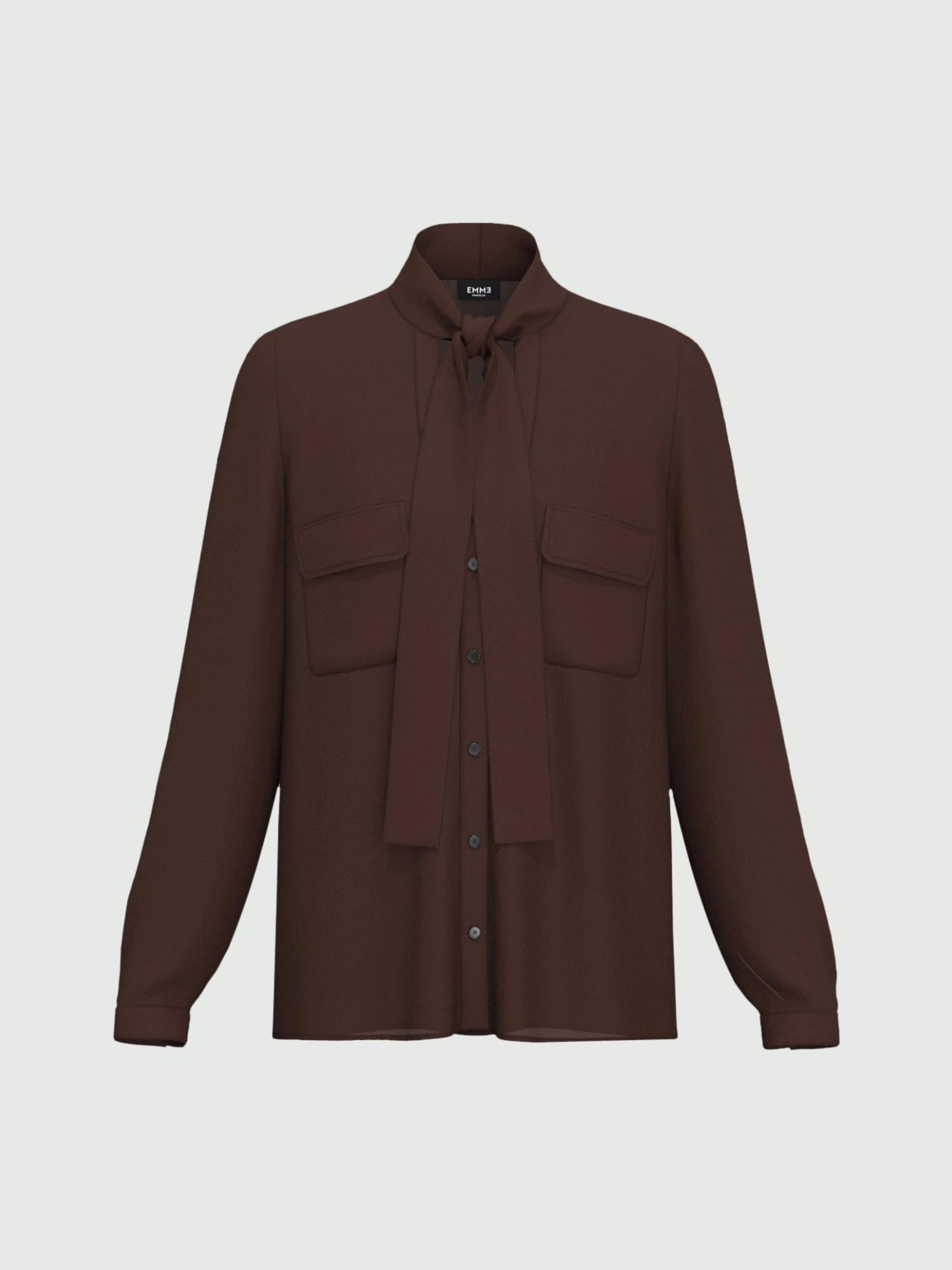 EMME MARELLA Emme Marella Camicia sfiancata in misto seta Alibi Donna Testa di moro Camicia