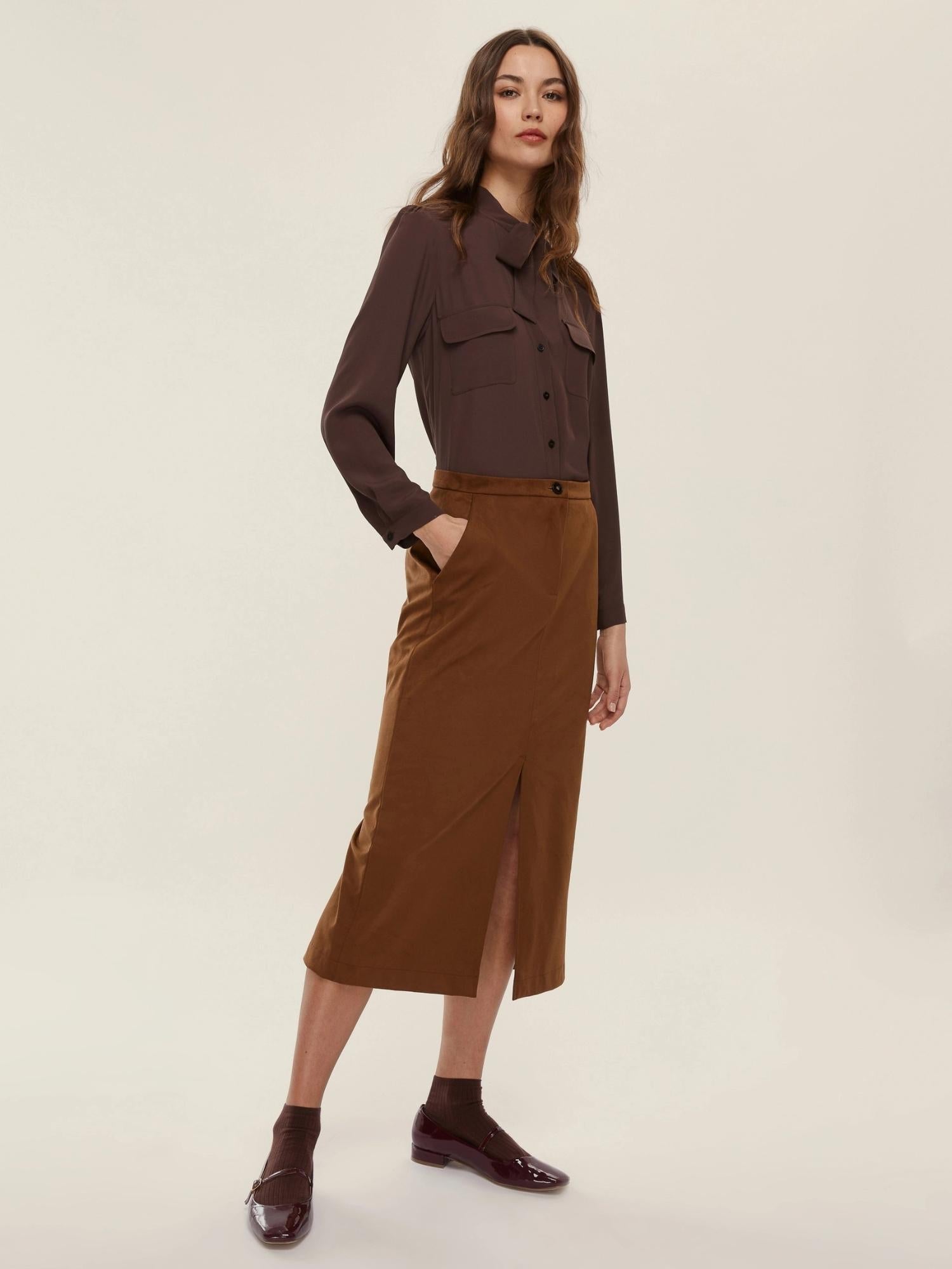 EMME MARELLA Emme Marella Camicia sfiancata in misto seta Alibi Donna Testa di moro Camicia