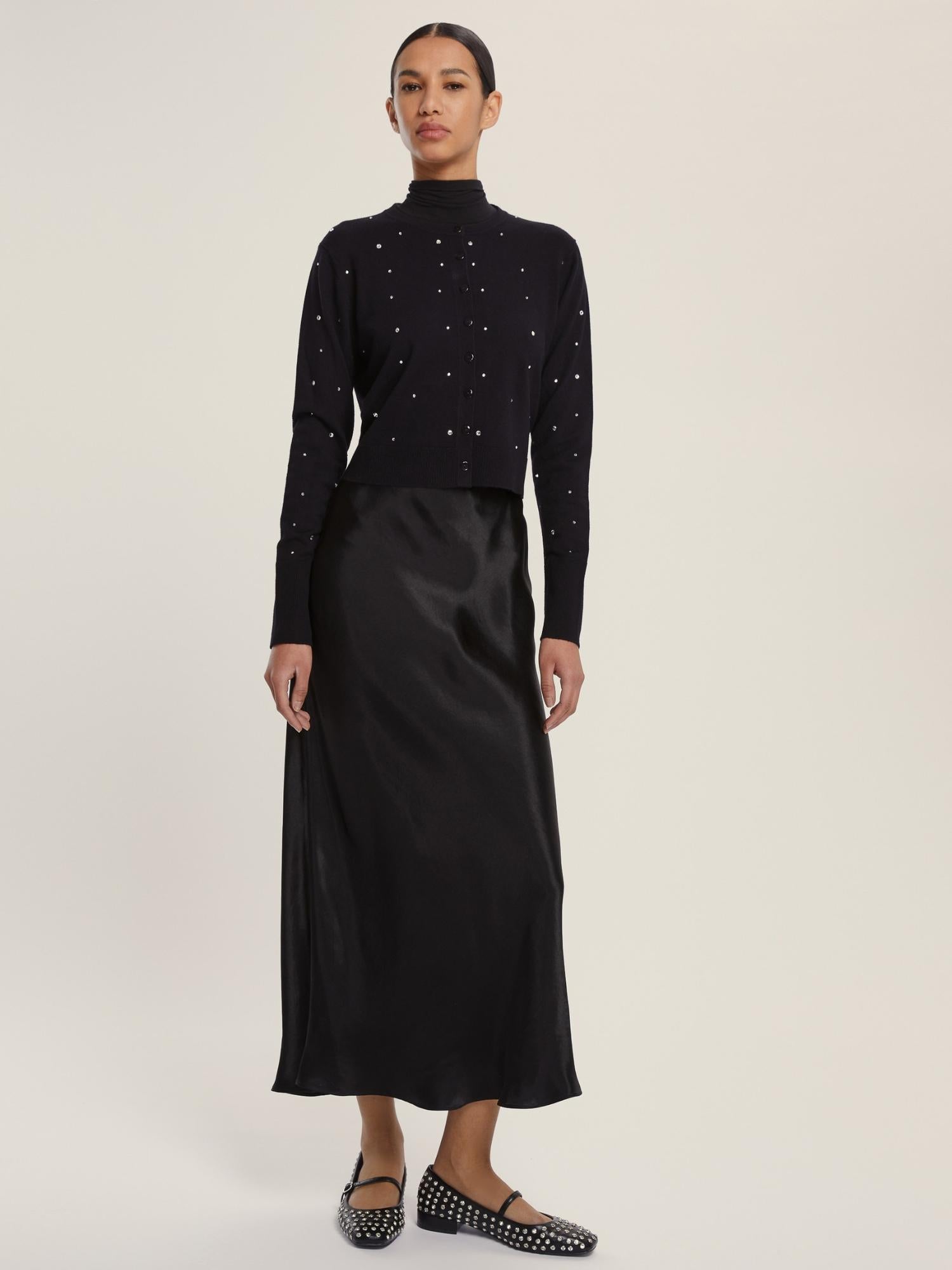 EMME MARELLA Emme Marella Cardigan corto in viscosa stretch Rena Donna Nero Cardigan