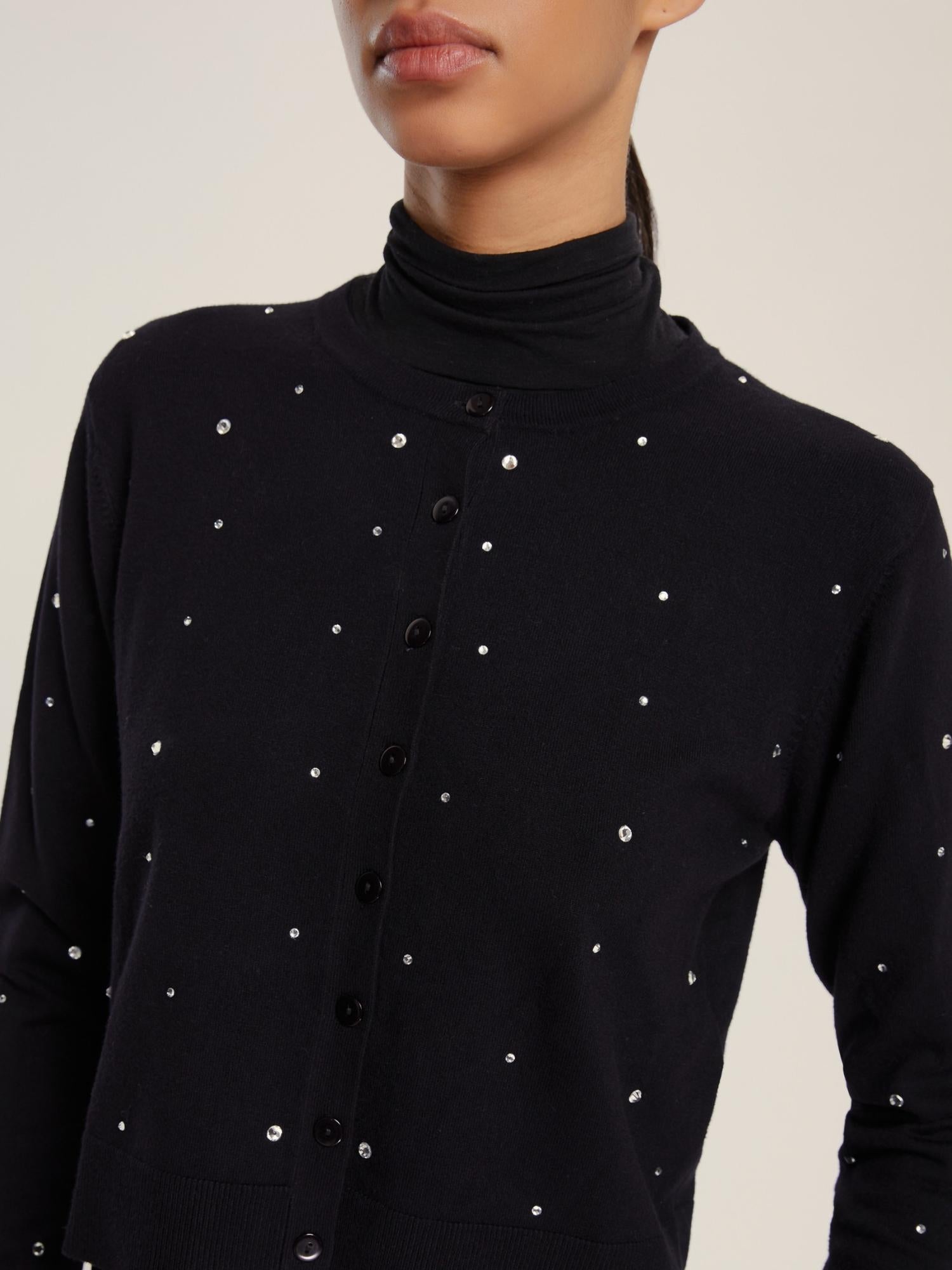 EMME MARELLA Emme Marella Cardigan corto in viscosa stretch Rena Donna Nero Cardigan