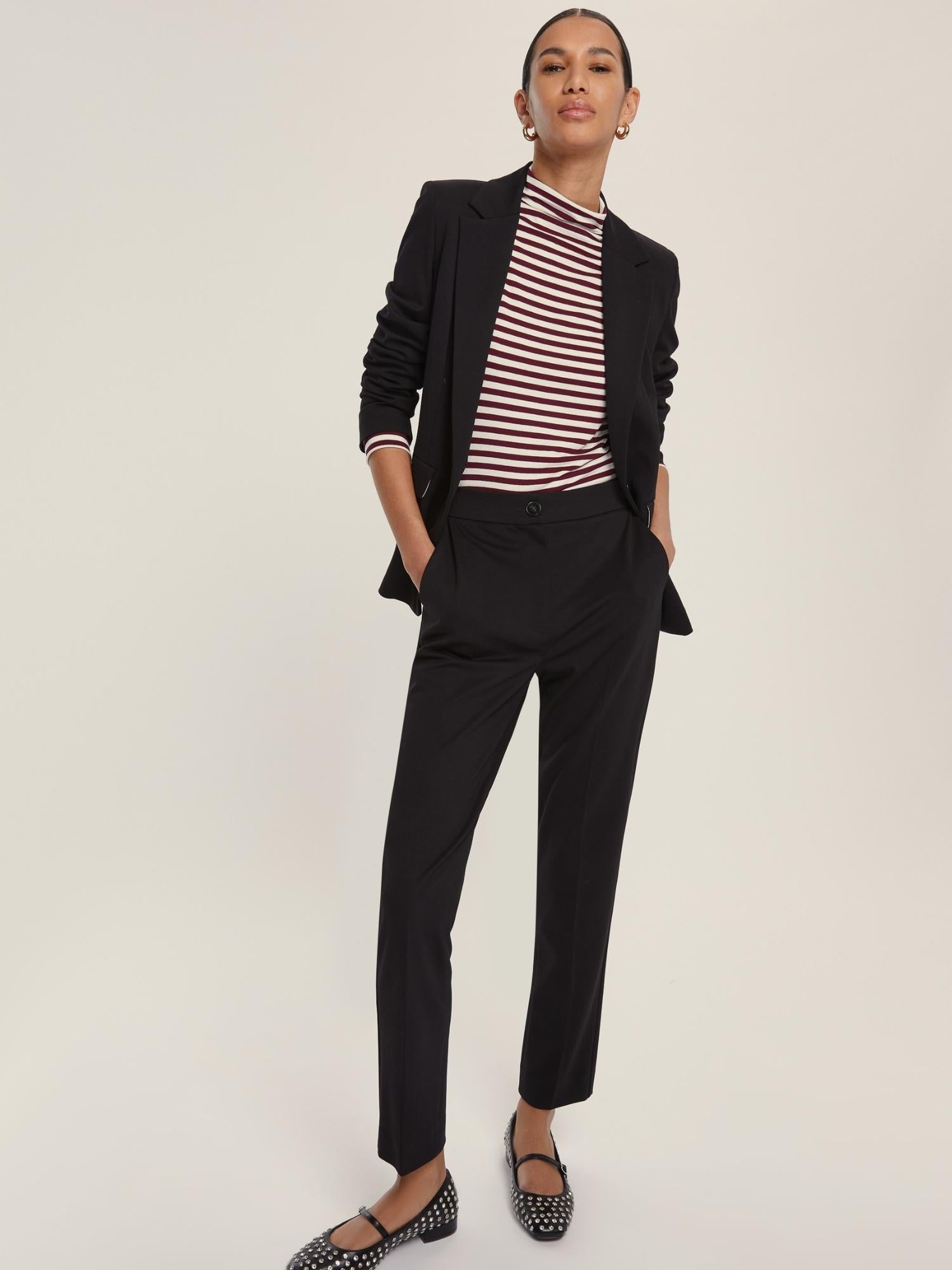 EMME MARELLA Emme Marella Pantalone a sigaretta in jersey Chinos Donna Nero Pantalone