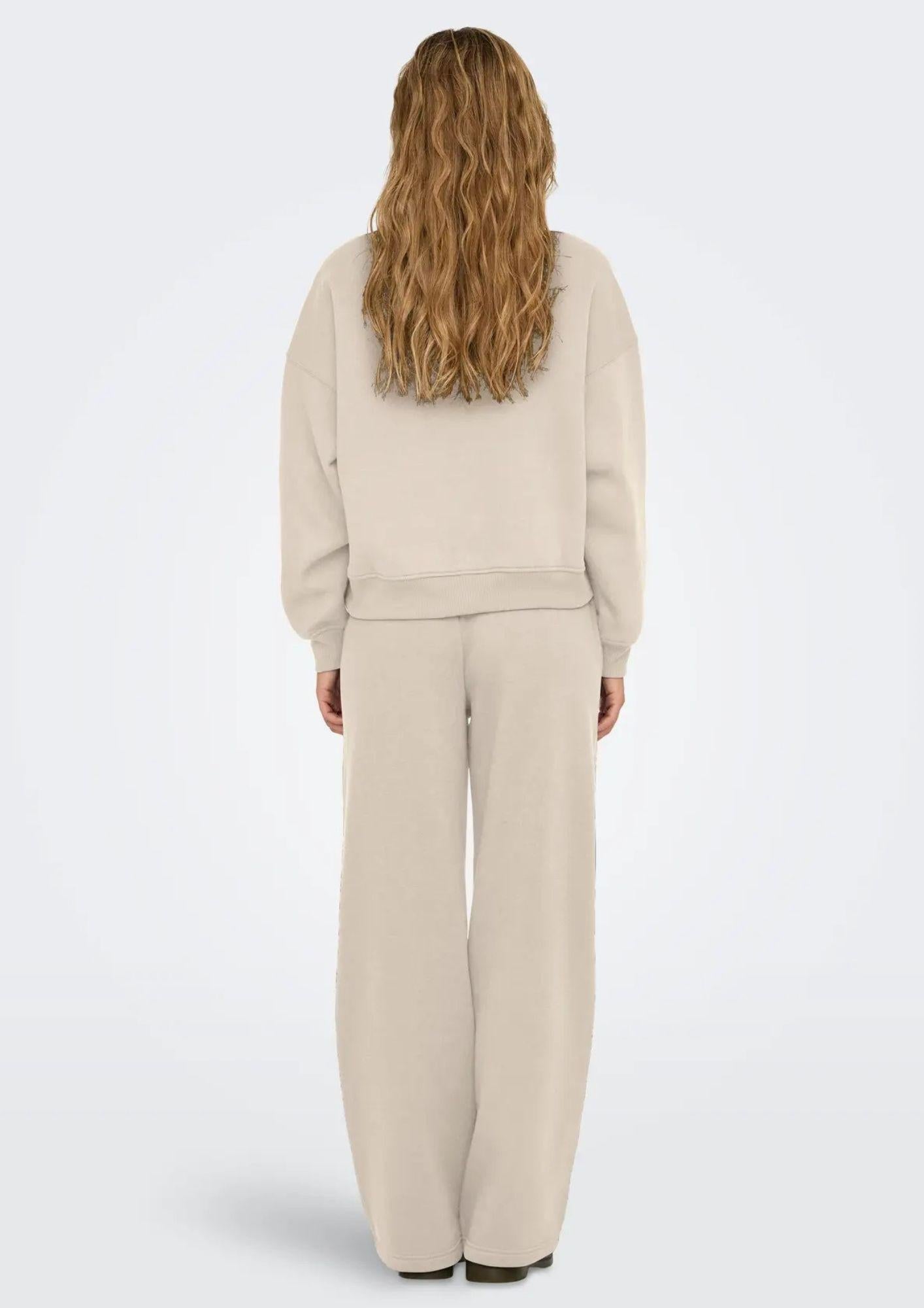 ONLY Felpa Donna Only Onlbest Beige Felpa