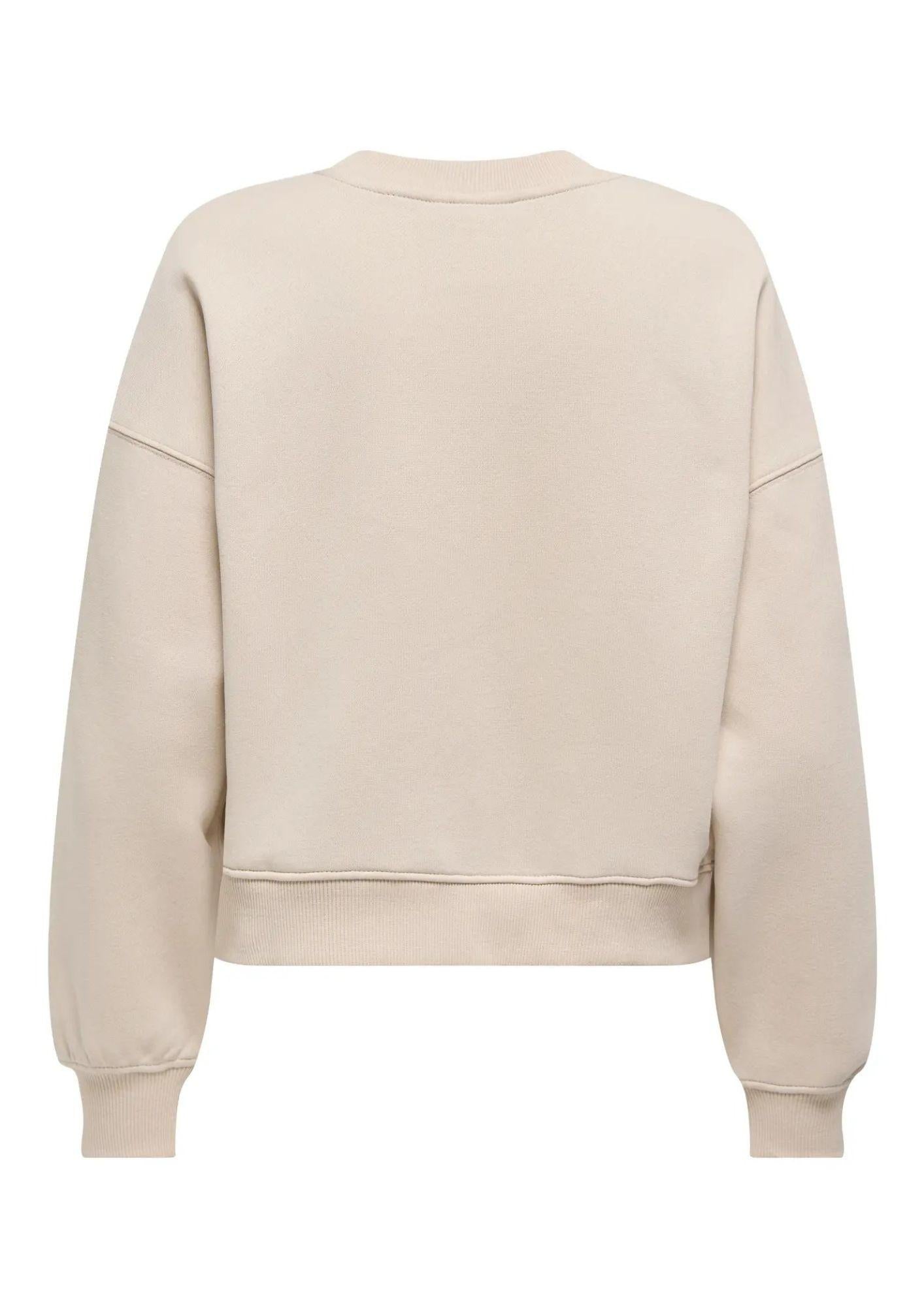 ONLY Felpa Donna Only Onlbest Beige Felpa