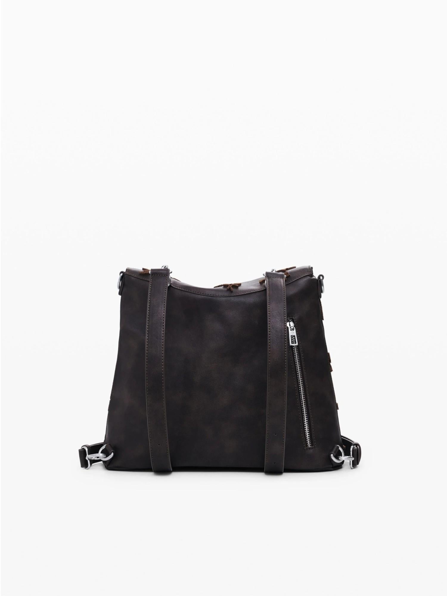 Desigual Zaino convertibile grande con flockati Donna Marrone 25WAKP16 6009 DESIGUAL