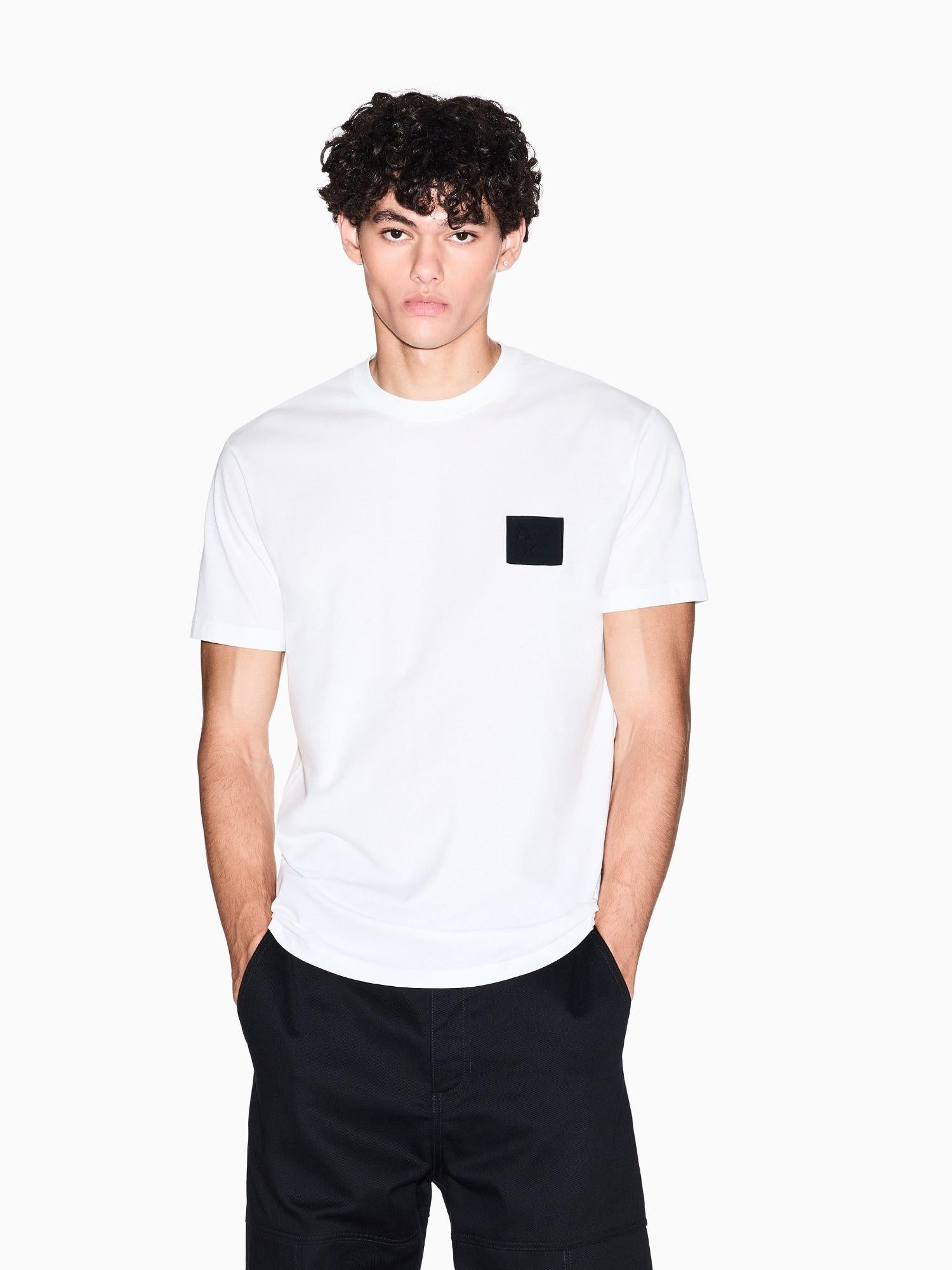 Armani Exchange T-Shirt Uomo Regular Fit con Patch Bianco XM001456 AF10358 U0009 ARMANI EXCHANGE