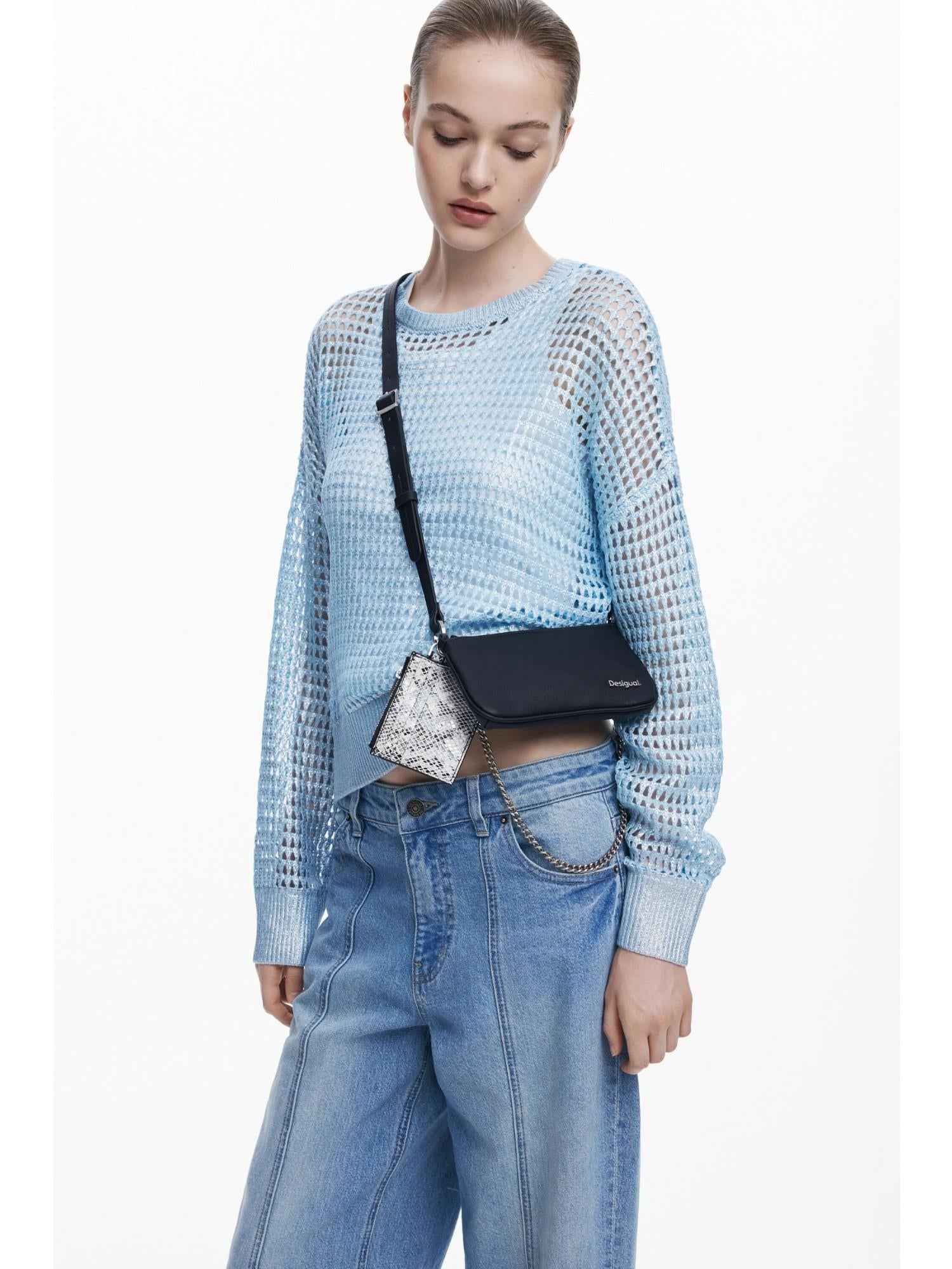 Desigual Portafoglio 2in1 serpente grande Donna Nero 25WAYP22 2000 DESIGUAL