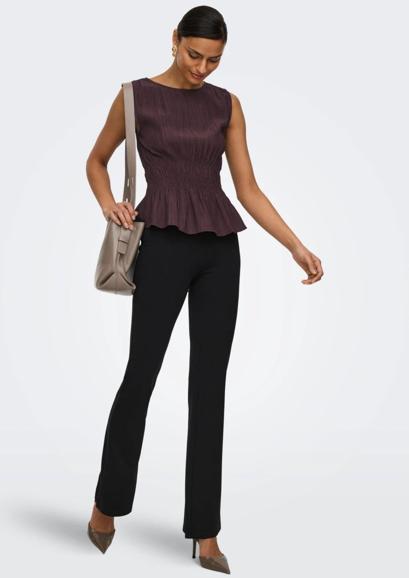 Jacqueline De Yong Pantalone Donna New Nero 15372807 Black JACQUELINE DE YONG