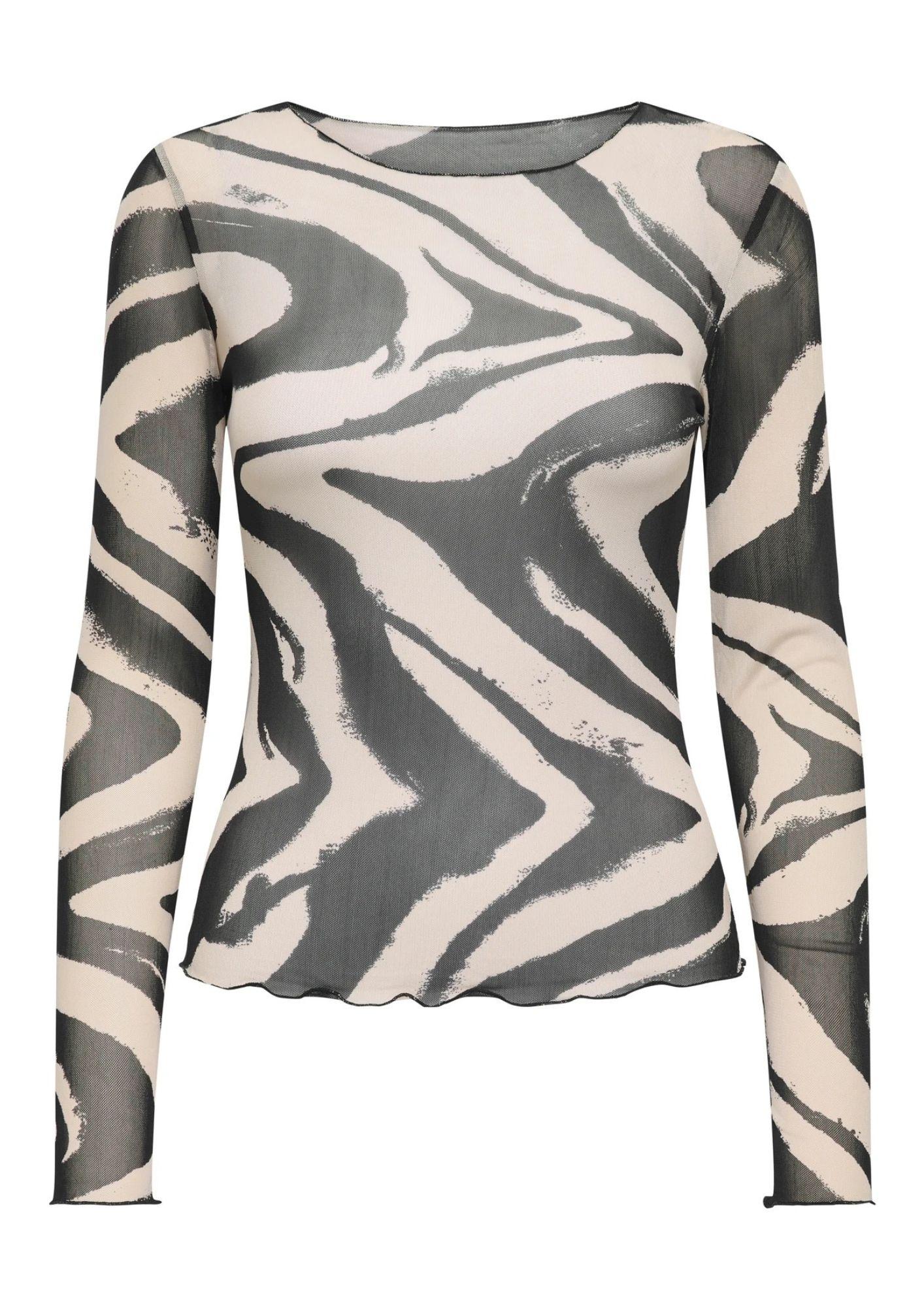 Jacqueline De Yong Top Donna Elsa Grigio e Bianco Animalier 15356004 Black WHITECAP GRAY GEO JACQUELINE DE YONG