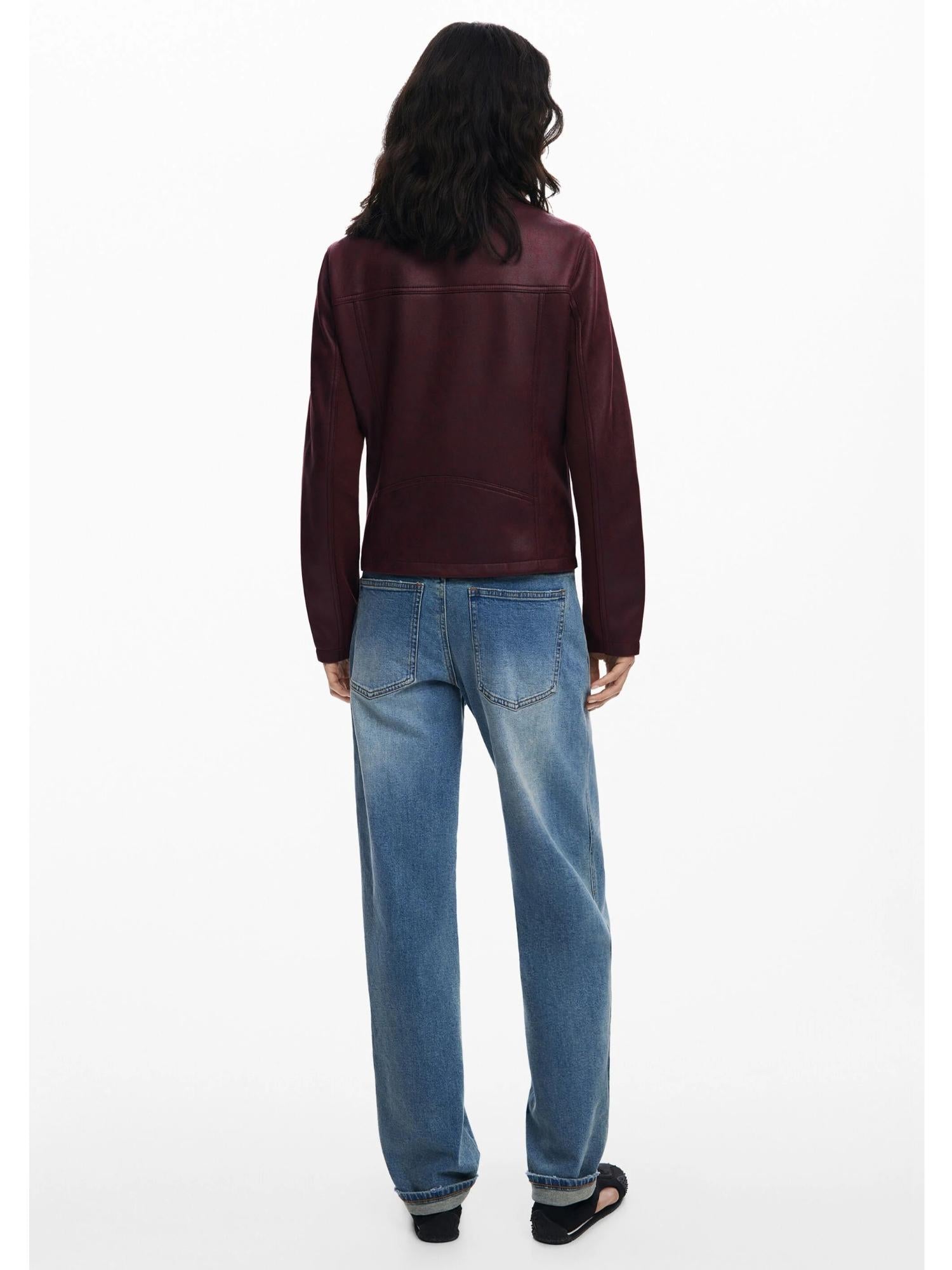 Desigual Giacca Donna Effetto Pelle Combinata Rossa 25WWEW43 3006 DESIGUAL