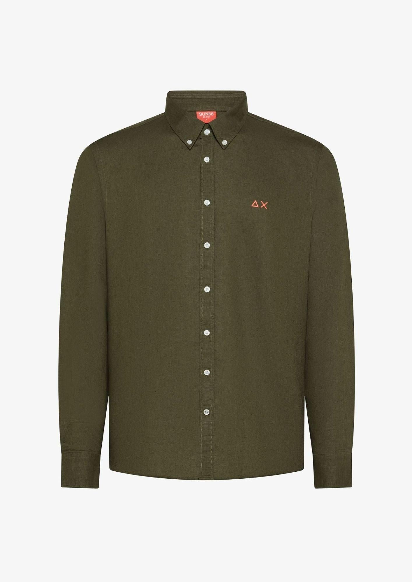 Sun68 Camicia Uomo Verde Scuro S36120 37 SUN68