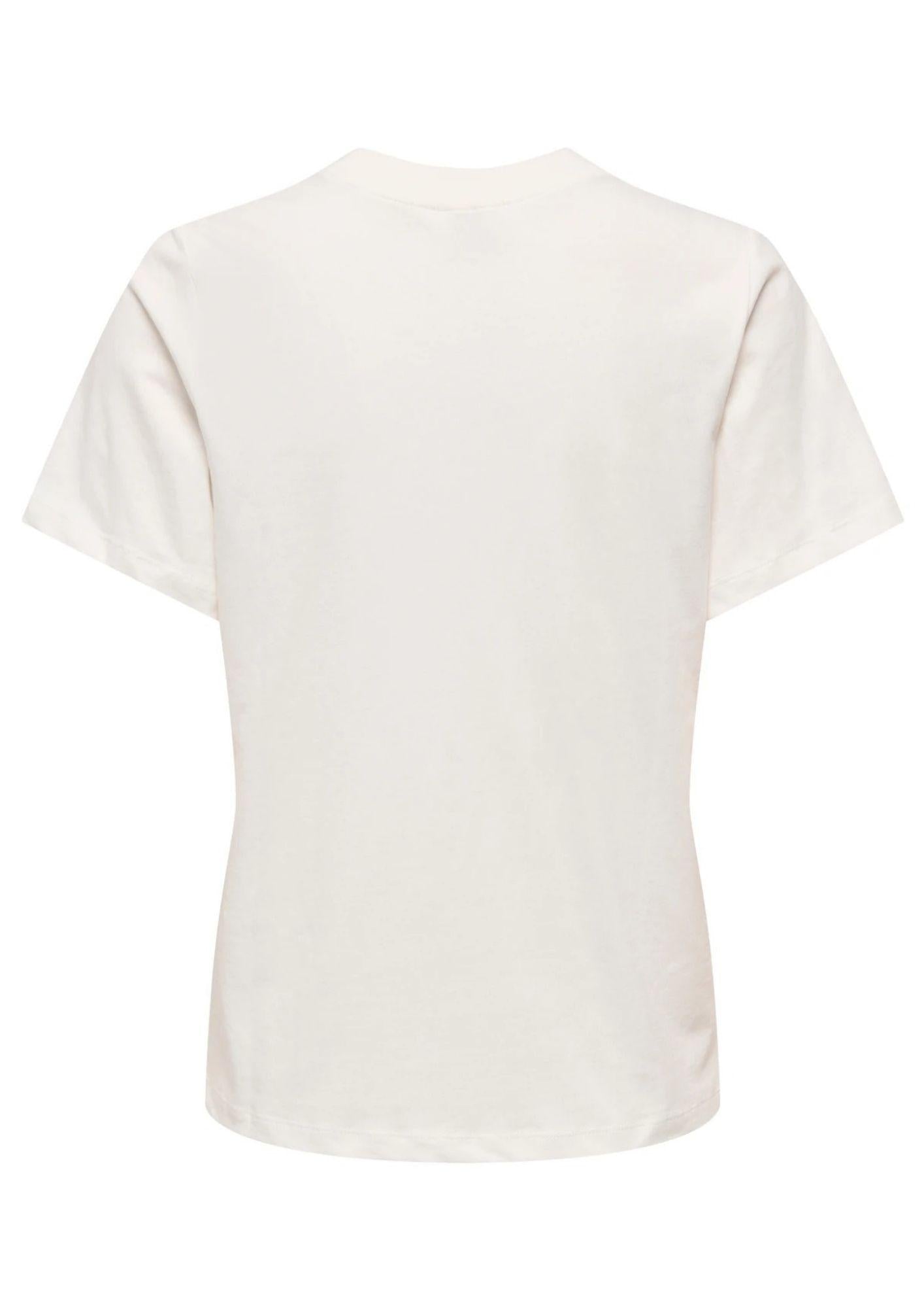 Jacqueline De Yong T-Shirt Donna Pisa Bianca con Ciliegia 15298612 Cloud Dancer CHERRY JACQUELINE DE YONG