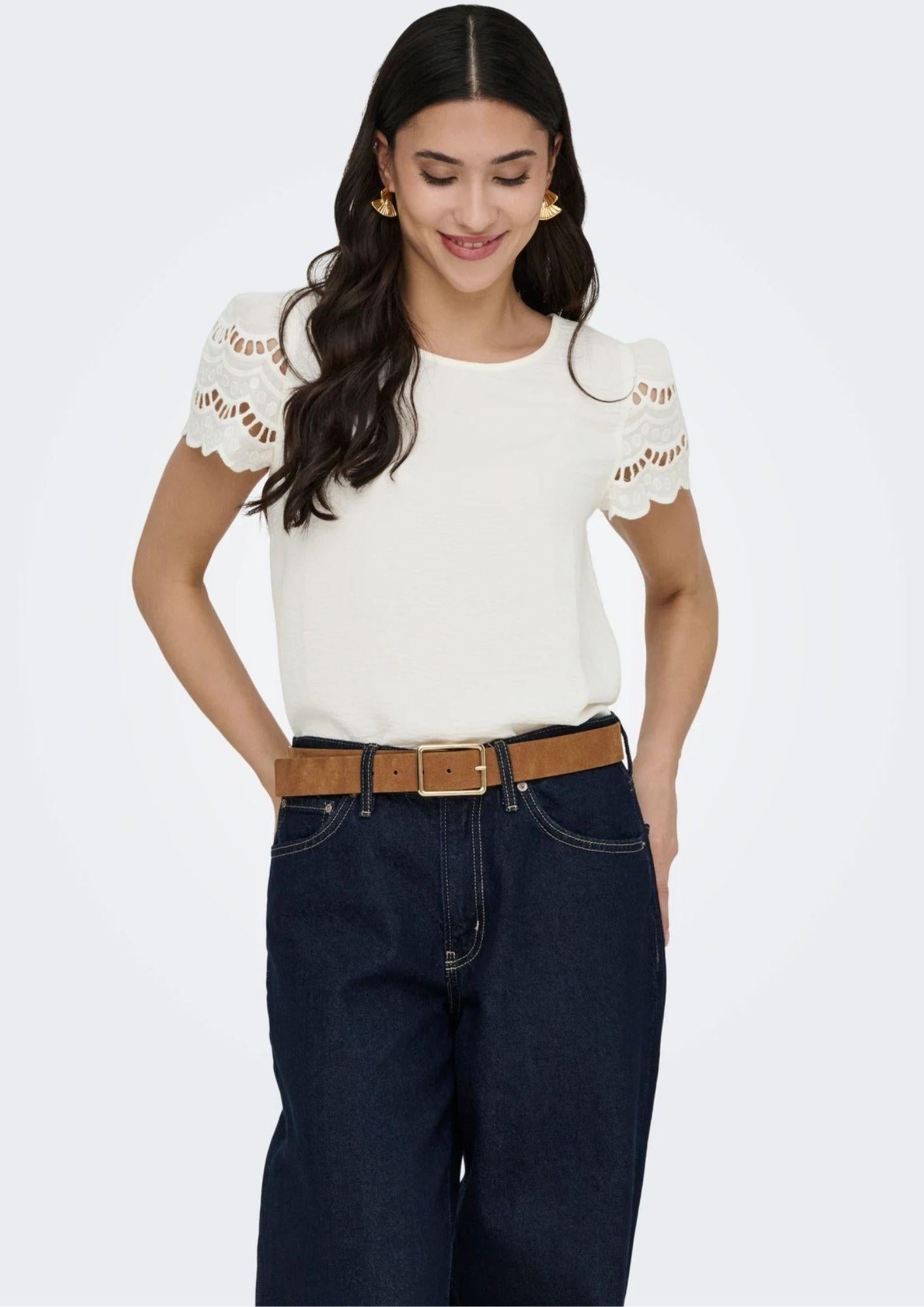 Jacqueline De Yong Top Donna Hannah Bianco 15312609 Cloud Dancer JACQUELINE DE YONG