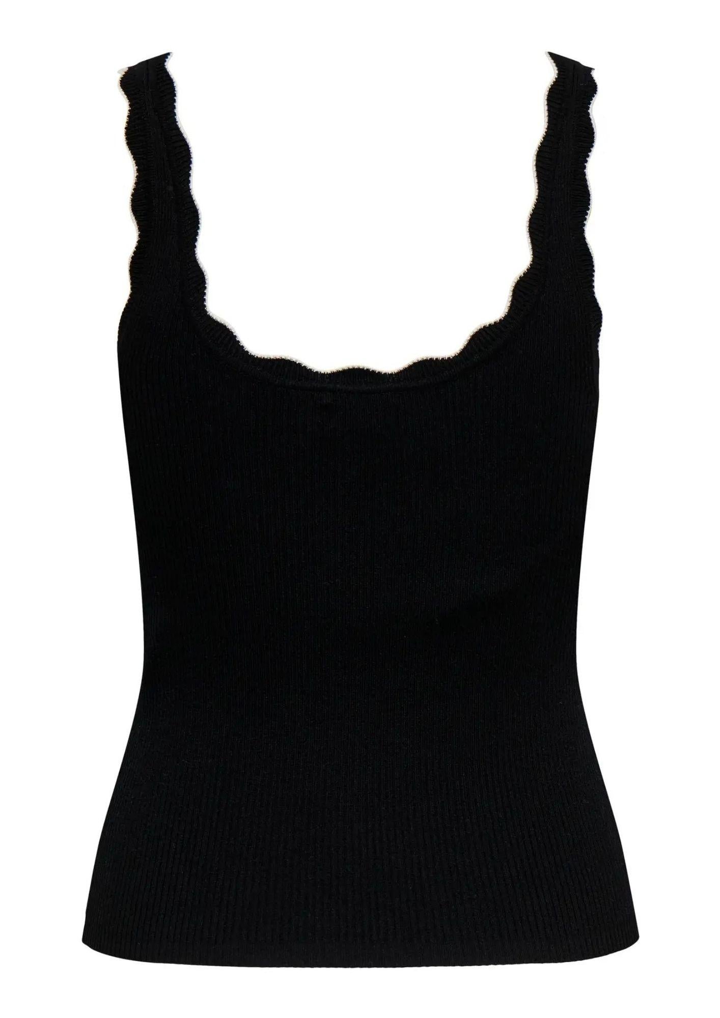 Jacqueline De Yong Top Donna Nero dettagli Bianchi 15290585 Black W. CLOUD DANCER JACQUELINE DE YONG