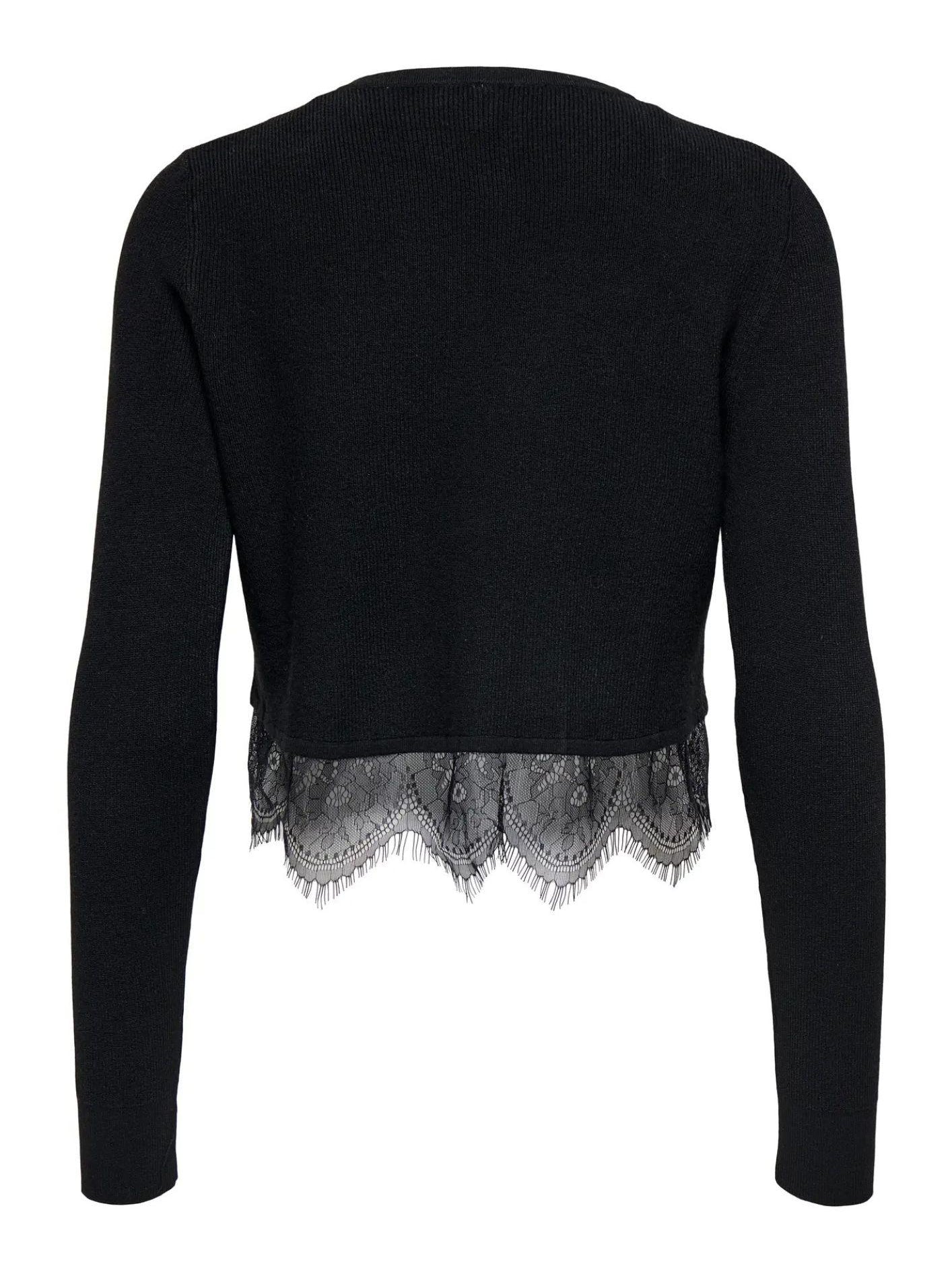 Cardigan Donna Only Perry Nero 15353191 Black DTM lace/White Pearl ONLY