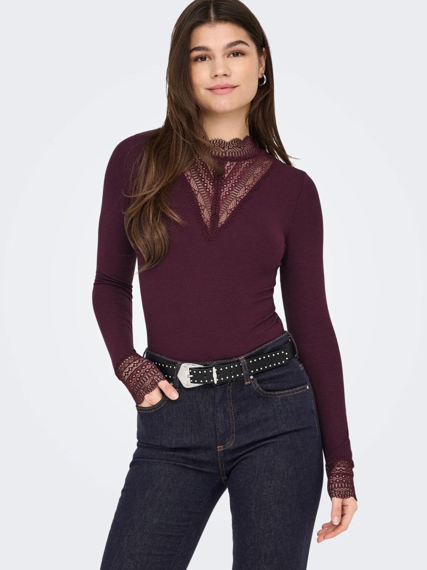 Only Top Donna Tilde Bordeaux 15207788 Port Royale ONLY