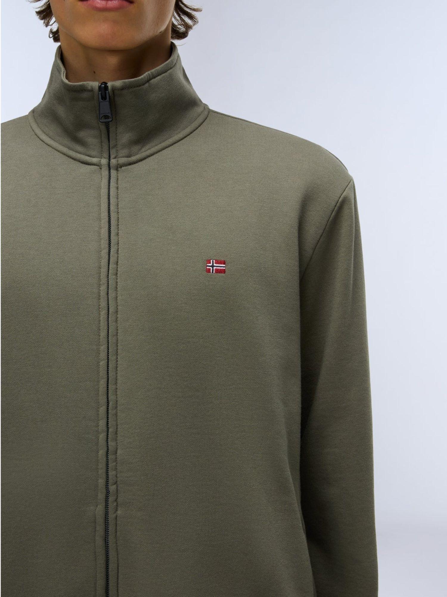 Napapijri Felpa con Zip Balis Winter Uomo Verde Tea Leaf NP0A4GBA G0A NAPAPIJRI