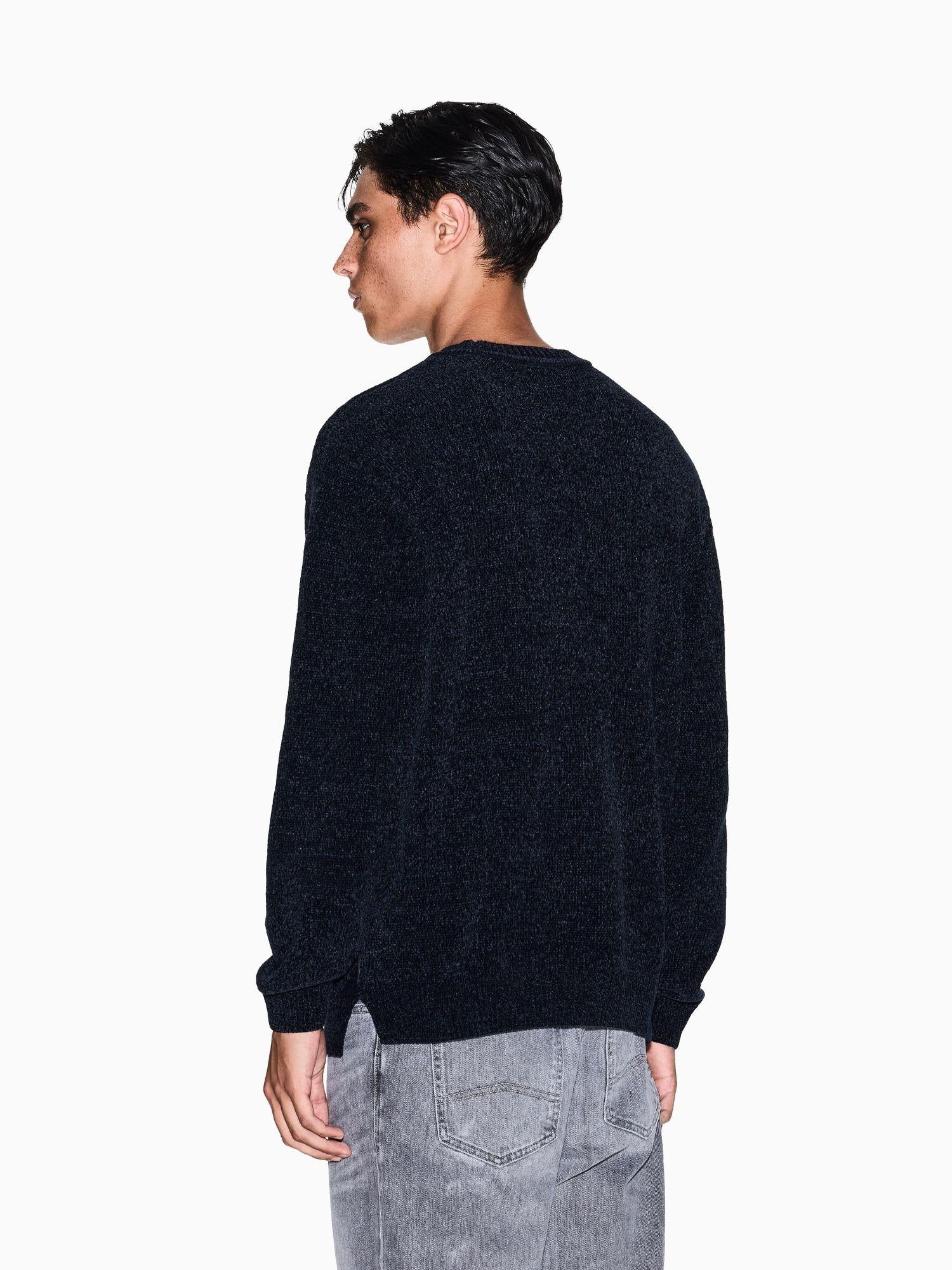 Armani Exchange Maglione Uomo a Lavorazione Intrecciata Blu Navy XM001331 AF13776 UB101 ARMANI EXCHANGE