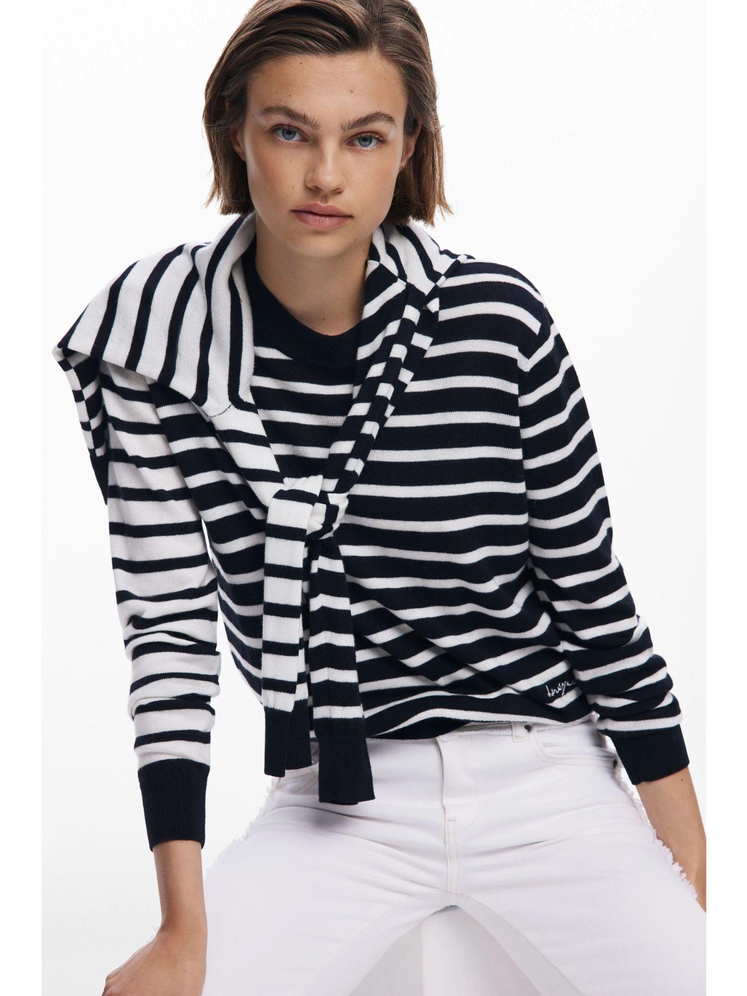 Desigual Maglione a righe orizzontali Donna Nero 25WWJF08 2000 DESIGUAL