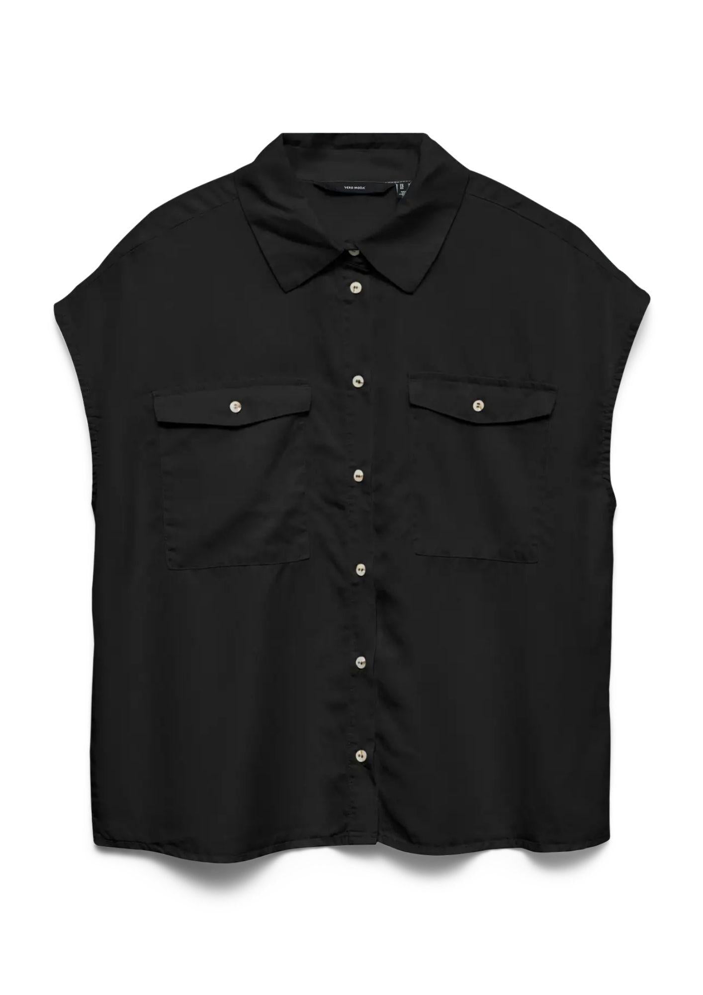 Vera Moda Camicia Donna Bree Nero Denim 10341628 Black Denim VERO MODA