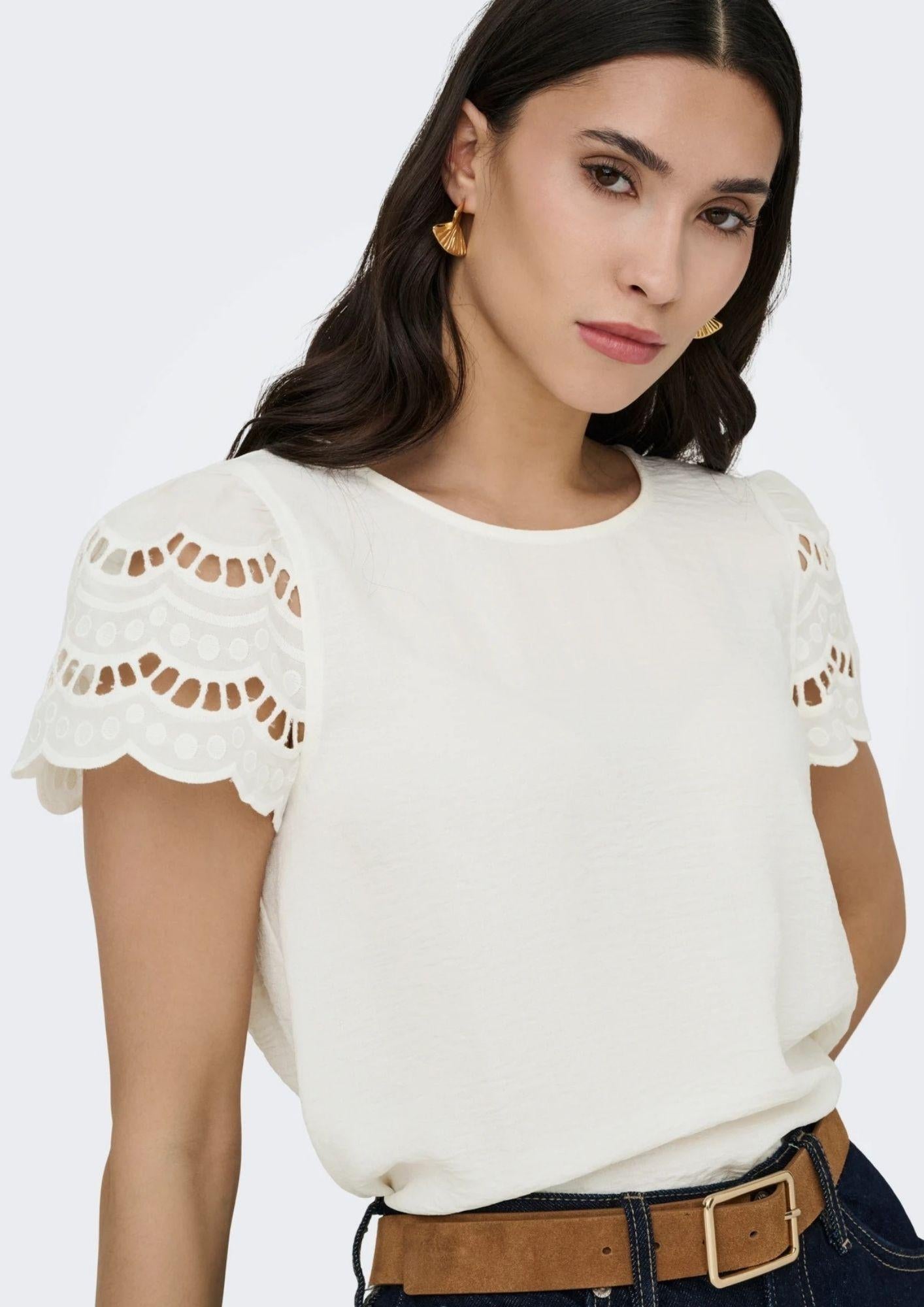 Jacqueline De Yong Top Donna Hannah Bianco 15312609 Cloud Dancer JACQUELINE DE YONG