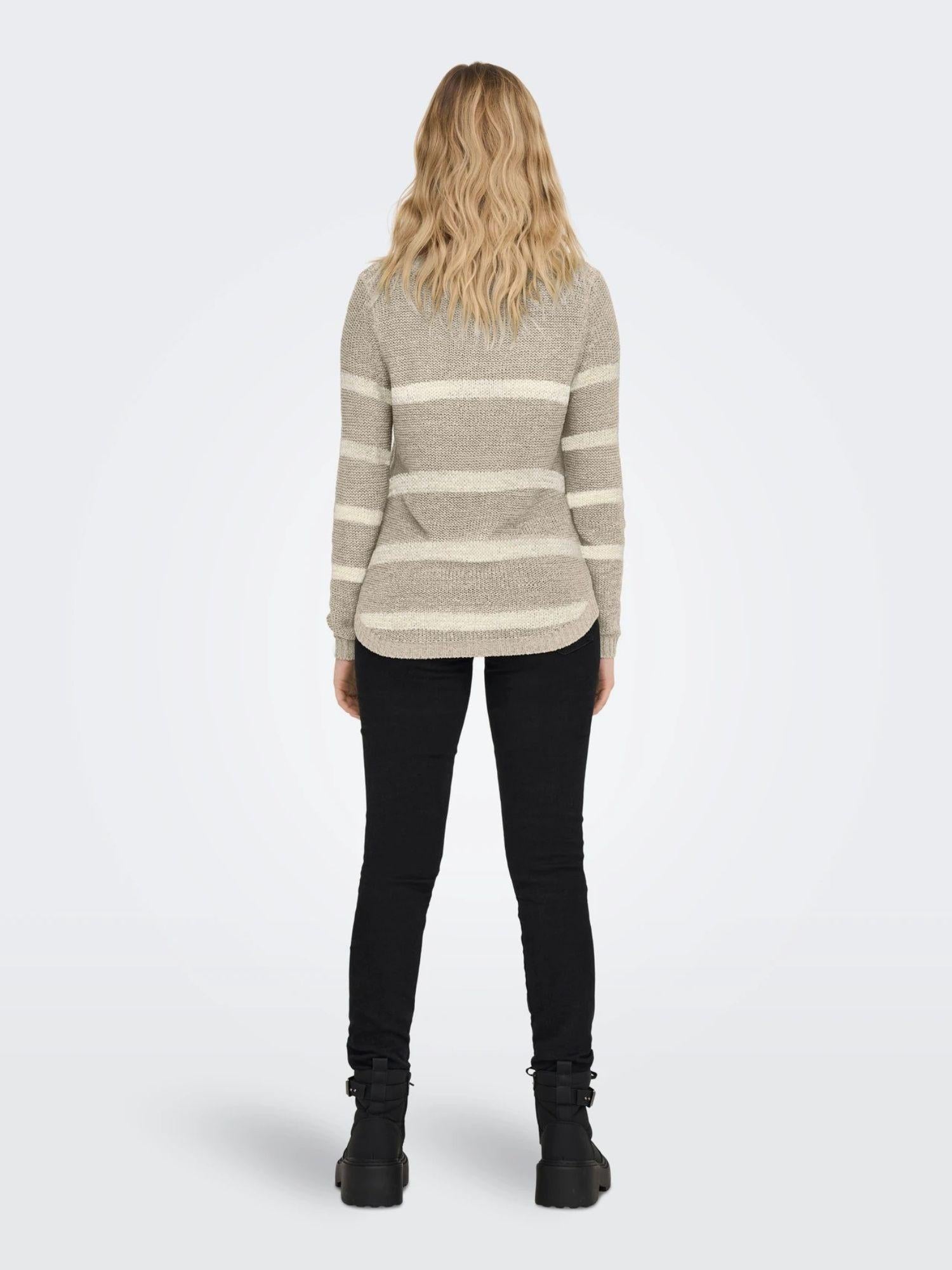 Only Maglia Donna Simply Taupe Onlgeena 15113356 Simply Taupe Eggnog ONLY